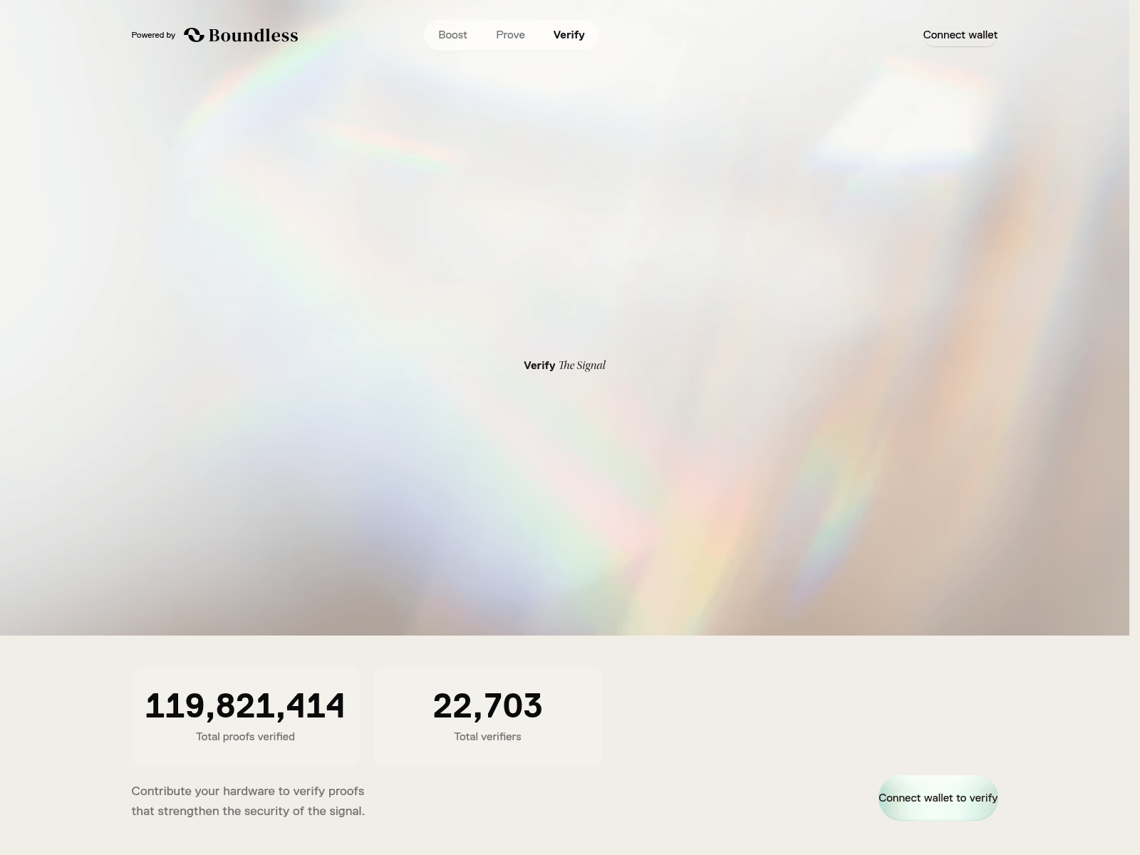 Screenshot of signal.beboundles.xyz
