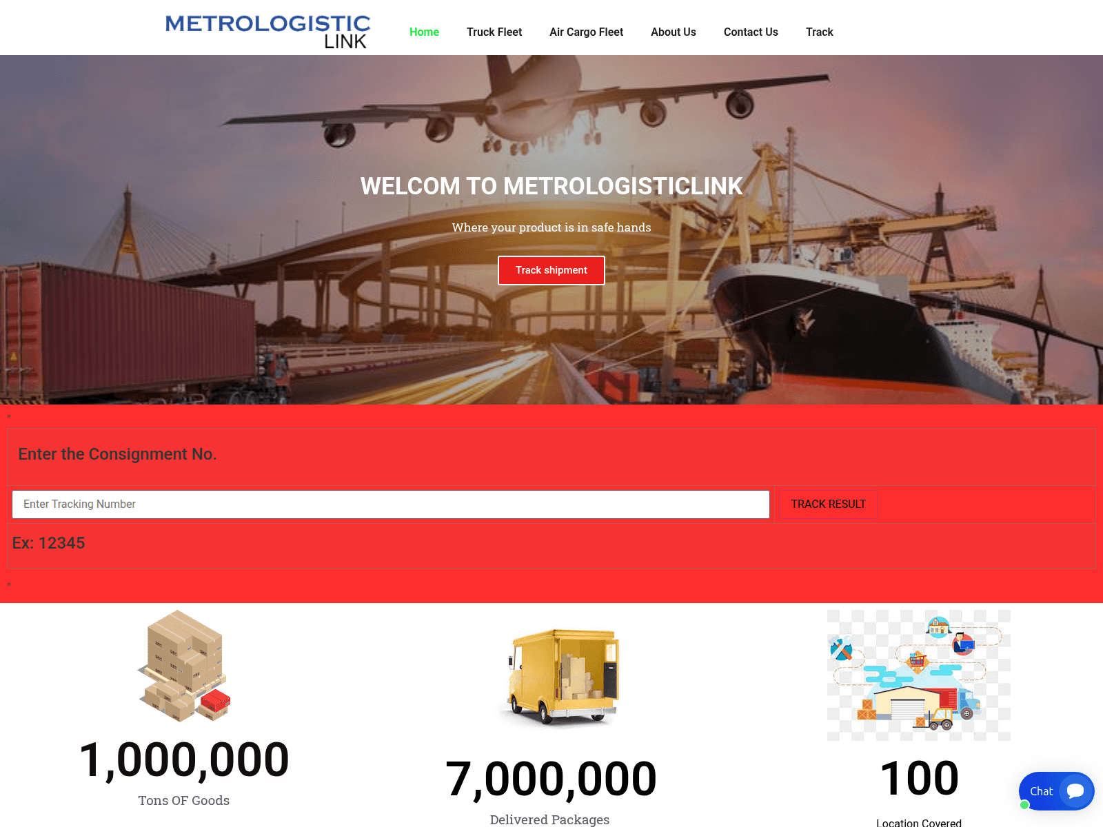 Screenshot of metrologisticslink.com