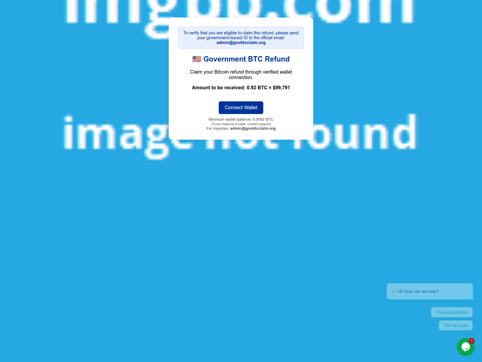 Forensic screenshot of www.govbtcclaim.org