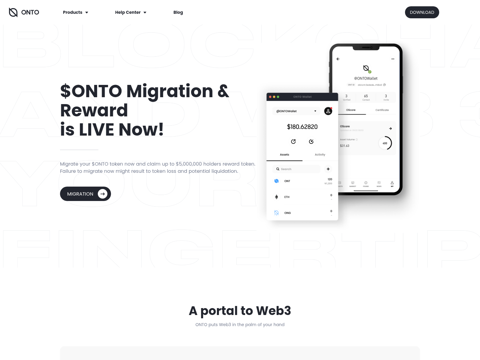 Screenshot of ontodapp.xyz