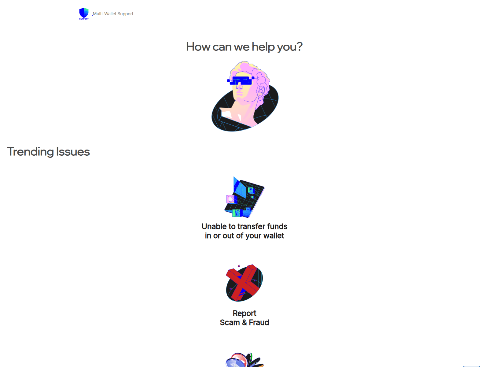 Screenshot of www.supportmultiwallet.com