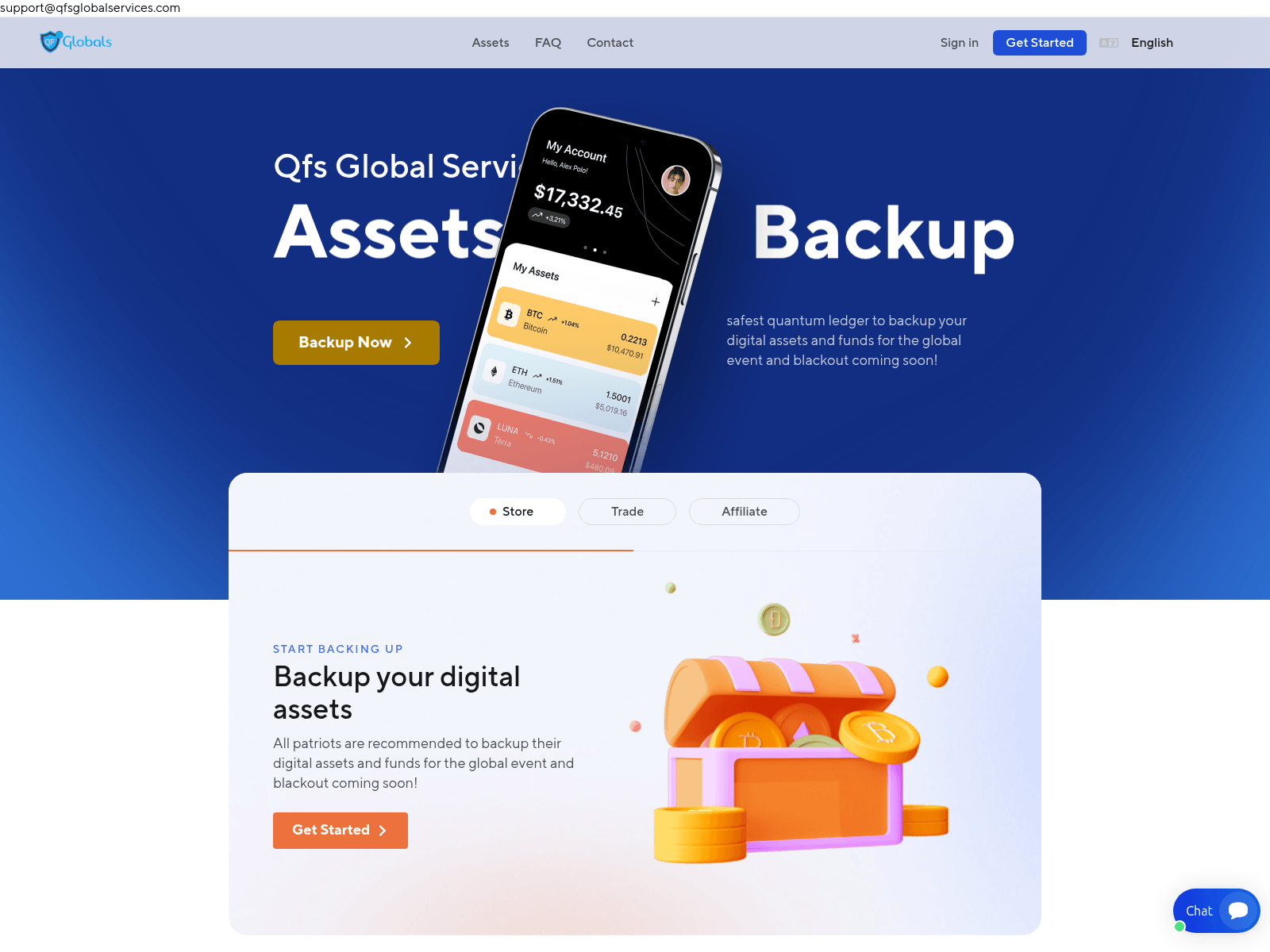 Forensic screenshot of qfsglobalservices.com