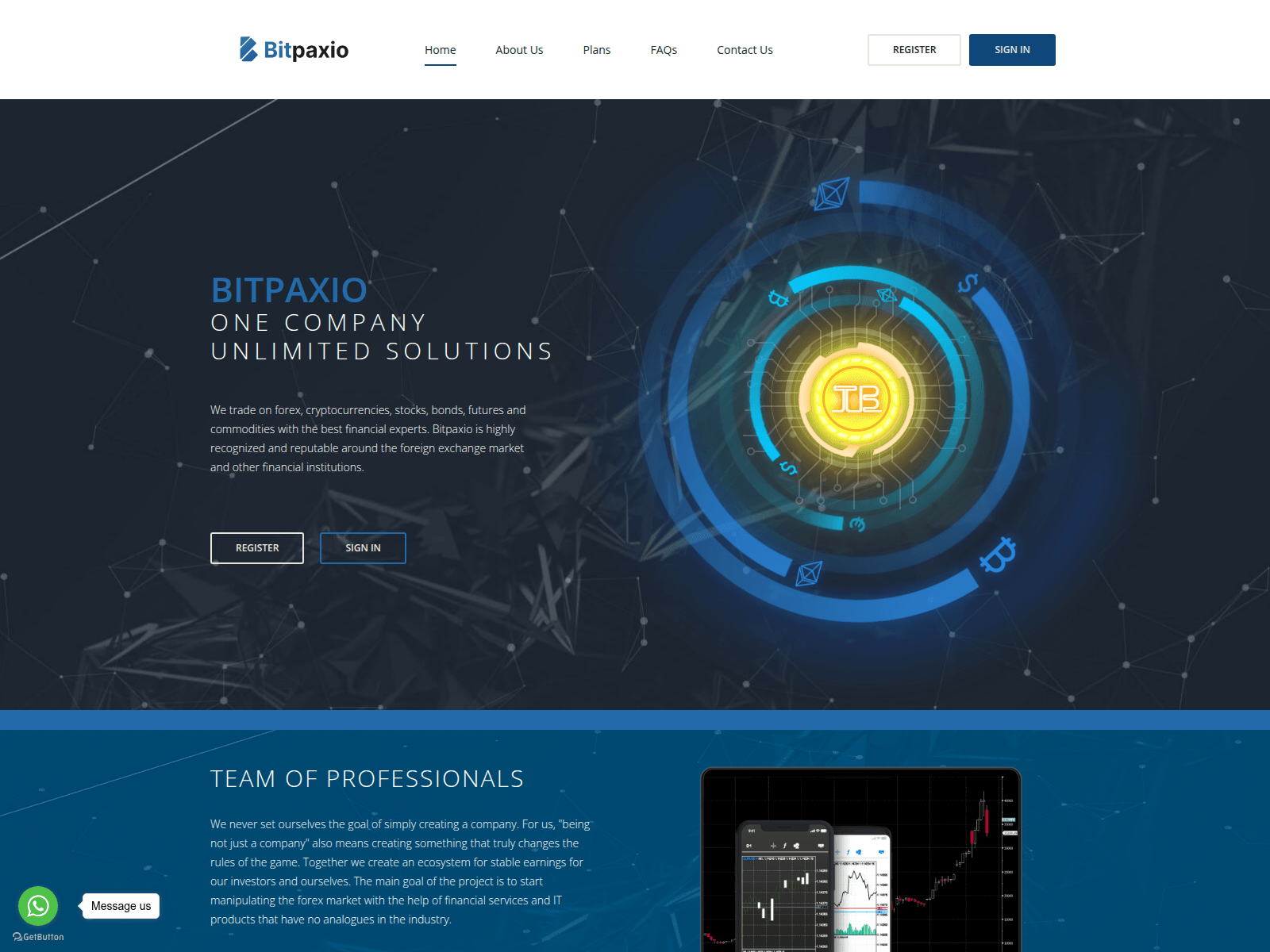 Screenshot of bitpaxio.com