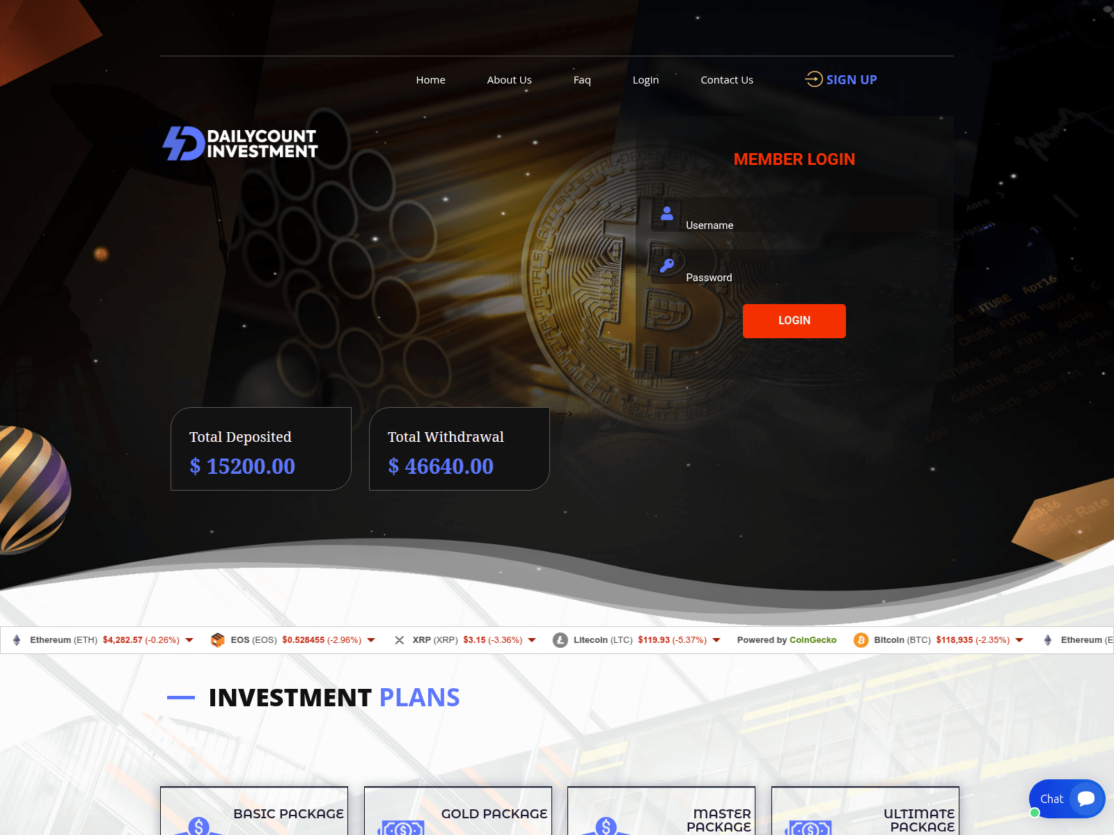 Screenshot of dailycountinvestment.org