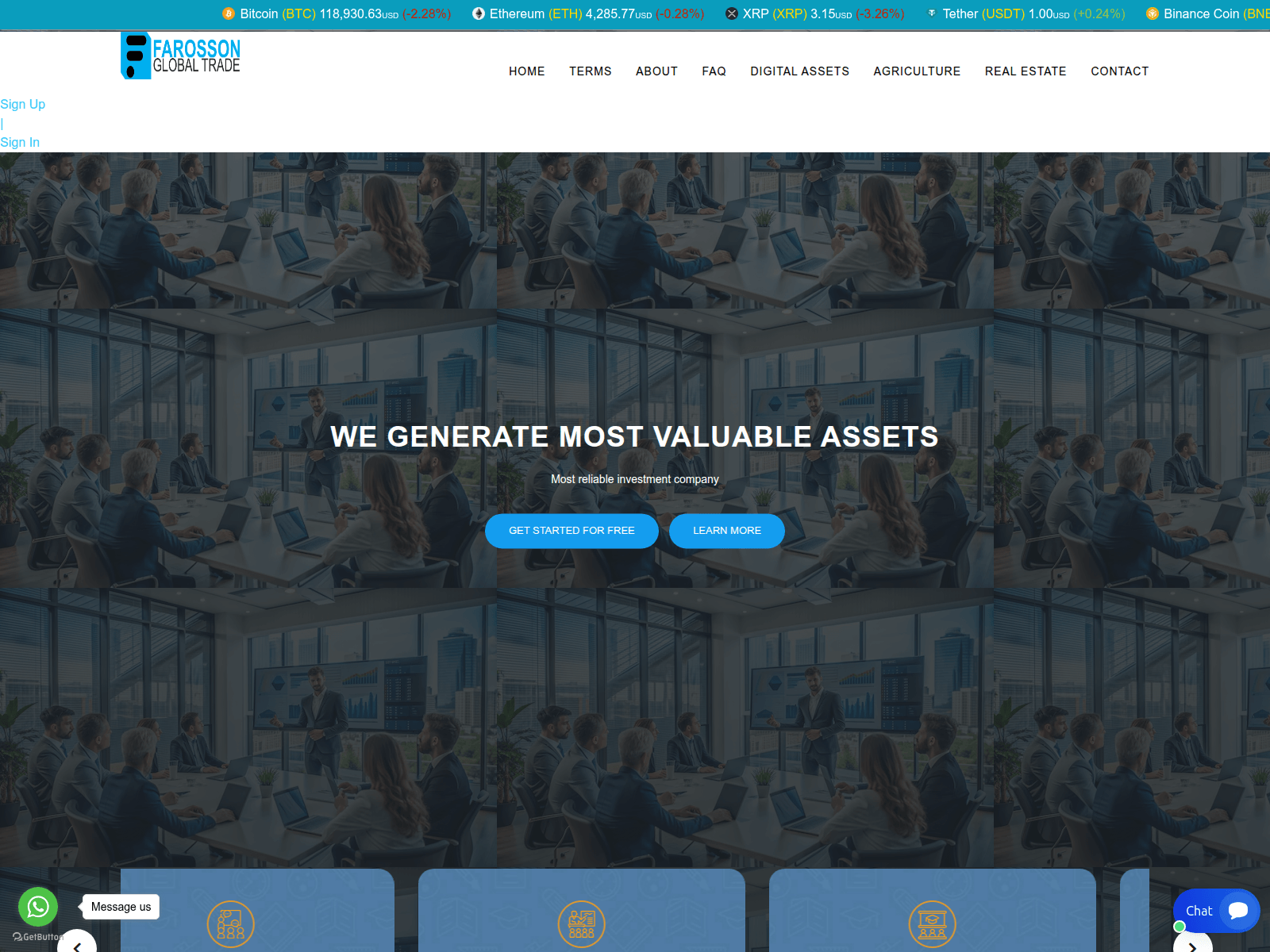 Forensic screenshot of farossonglobaltrade.ltd