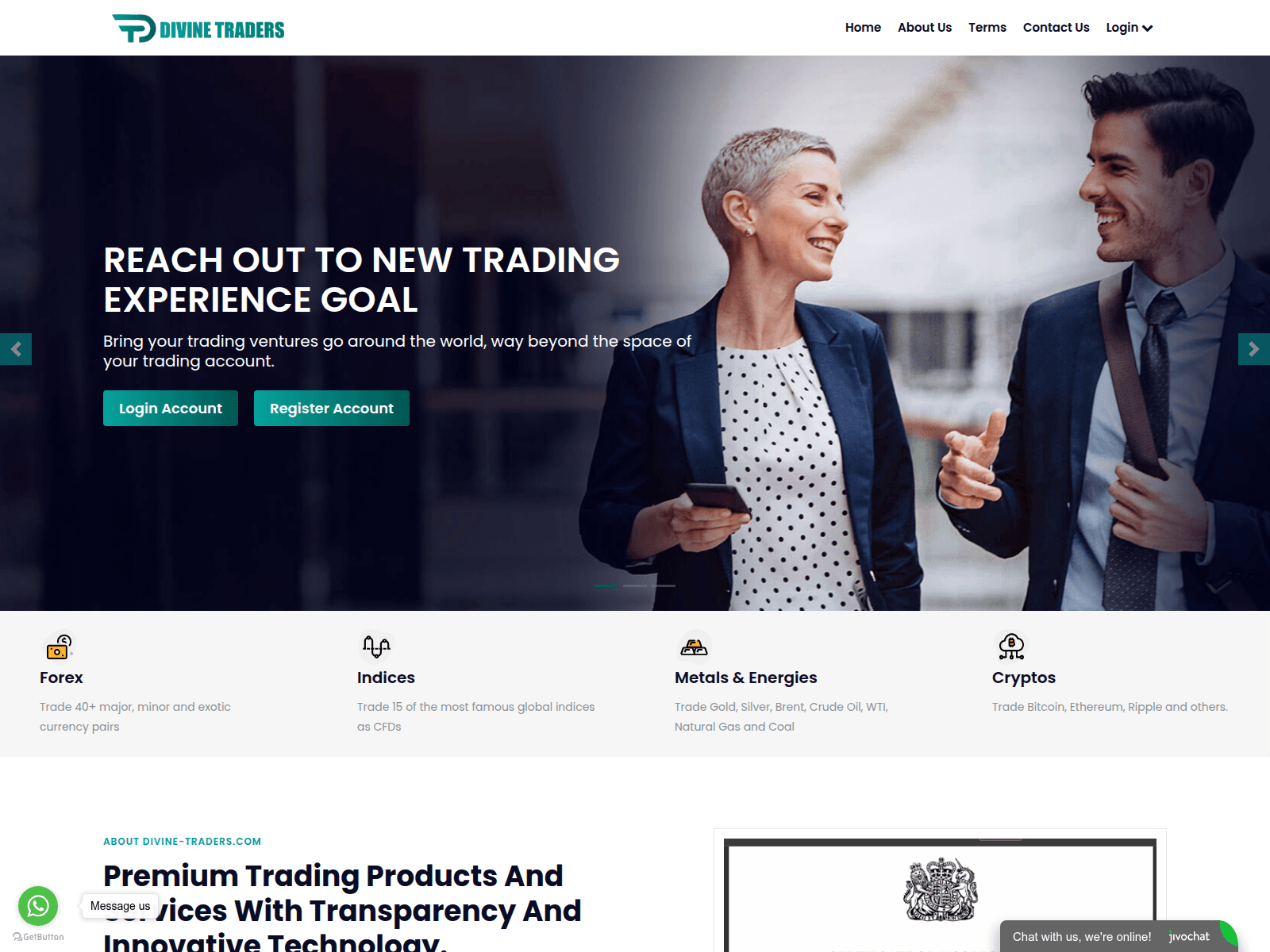 Screenshot of divine-traders.com