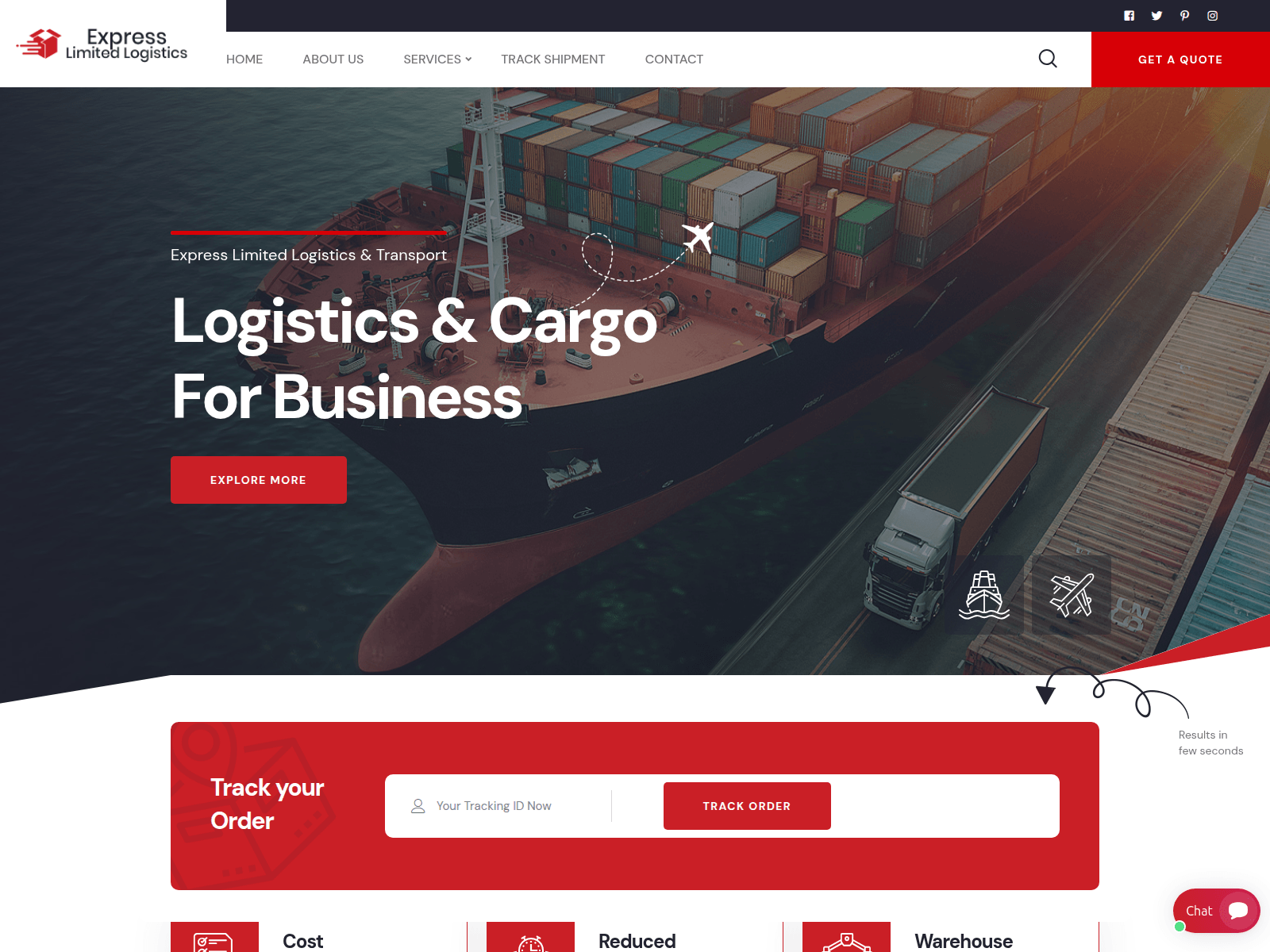 Screenshot of expresslimitedlogistics.com