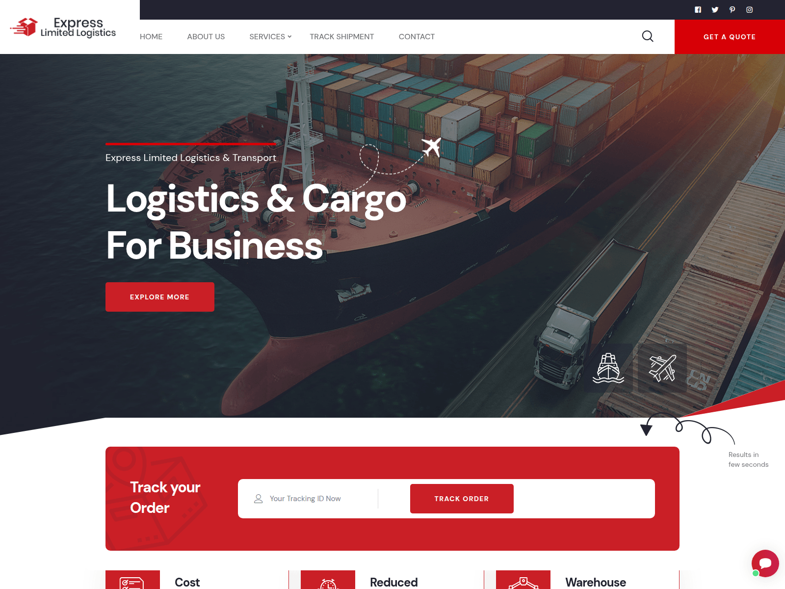 Screenshot of expresslimitedlogistics.com.bitravfpro.com