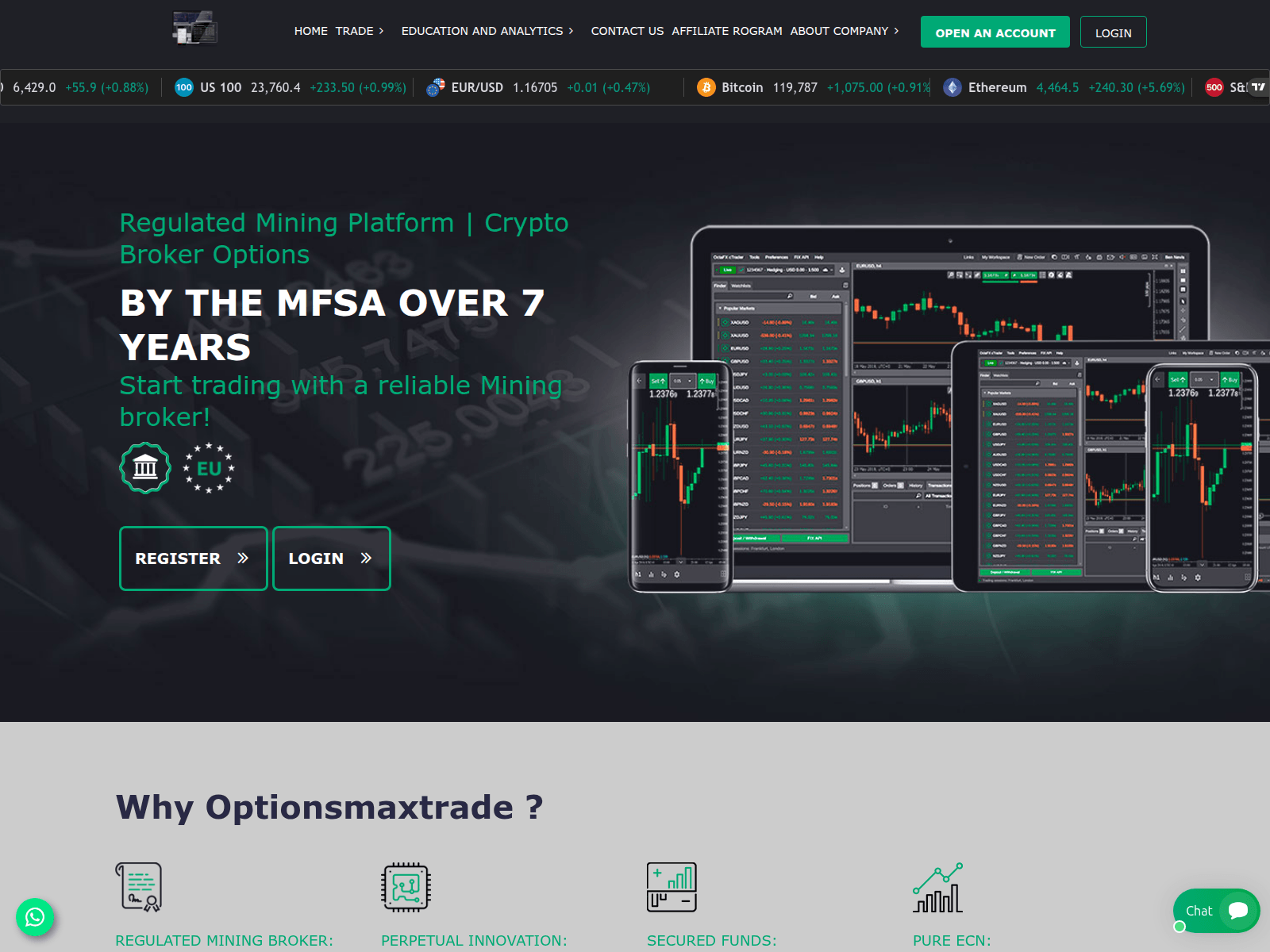 Screenshot of optionsmxtrd.com