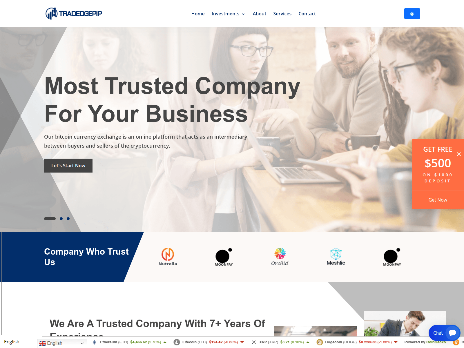 Screenshot of trdedgepip.com