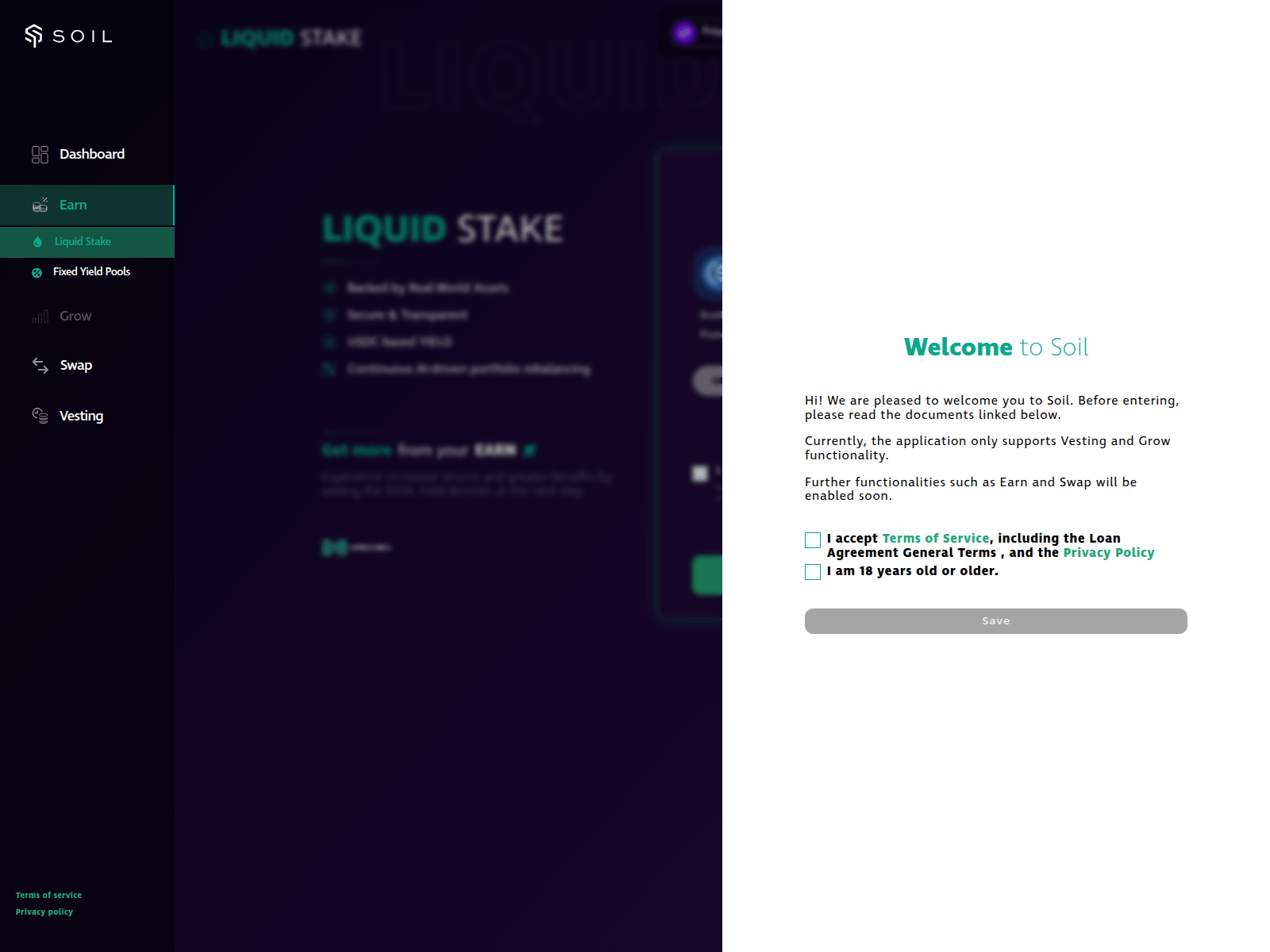 Screenshot of app.soil.co
