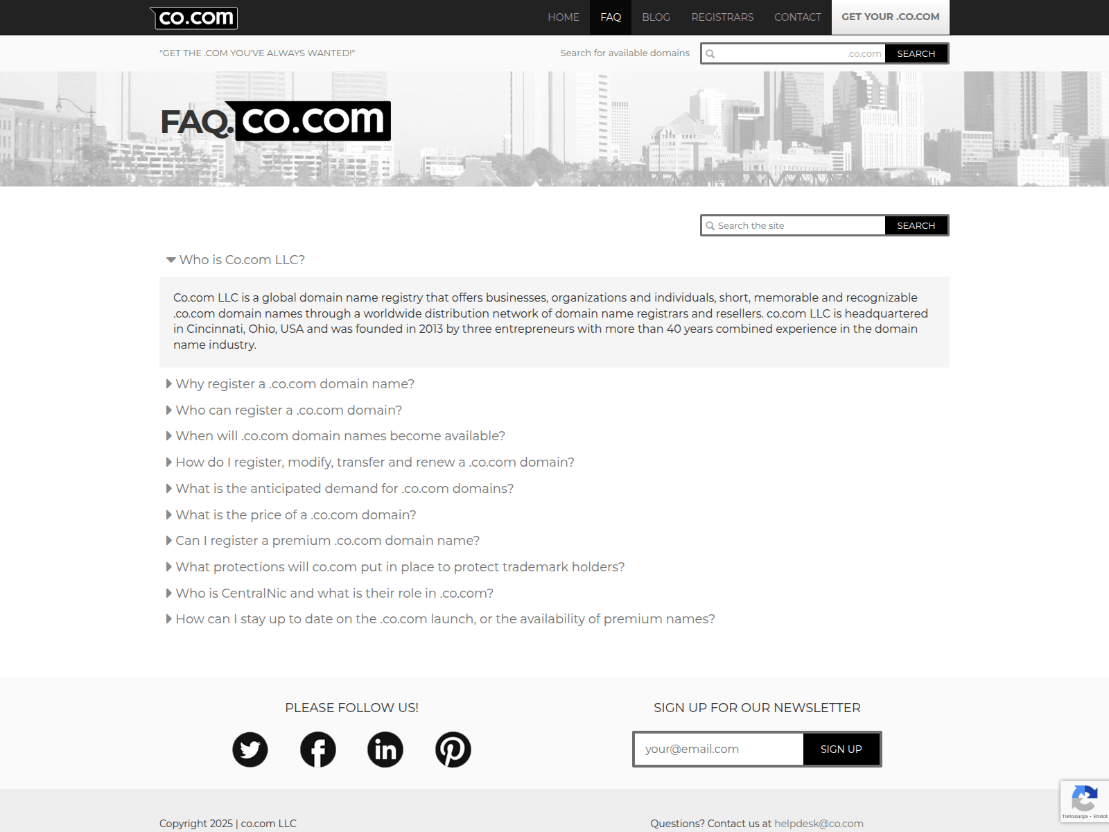 Forensic screenshot of registry.co.com