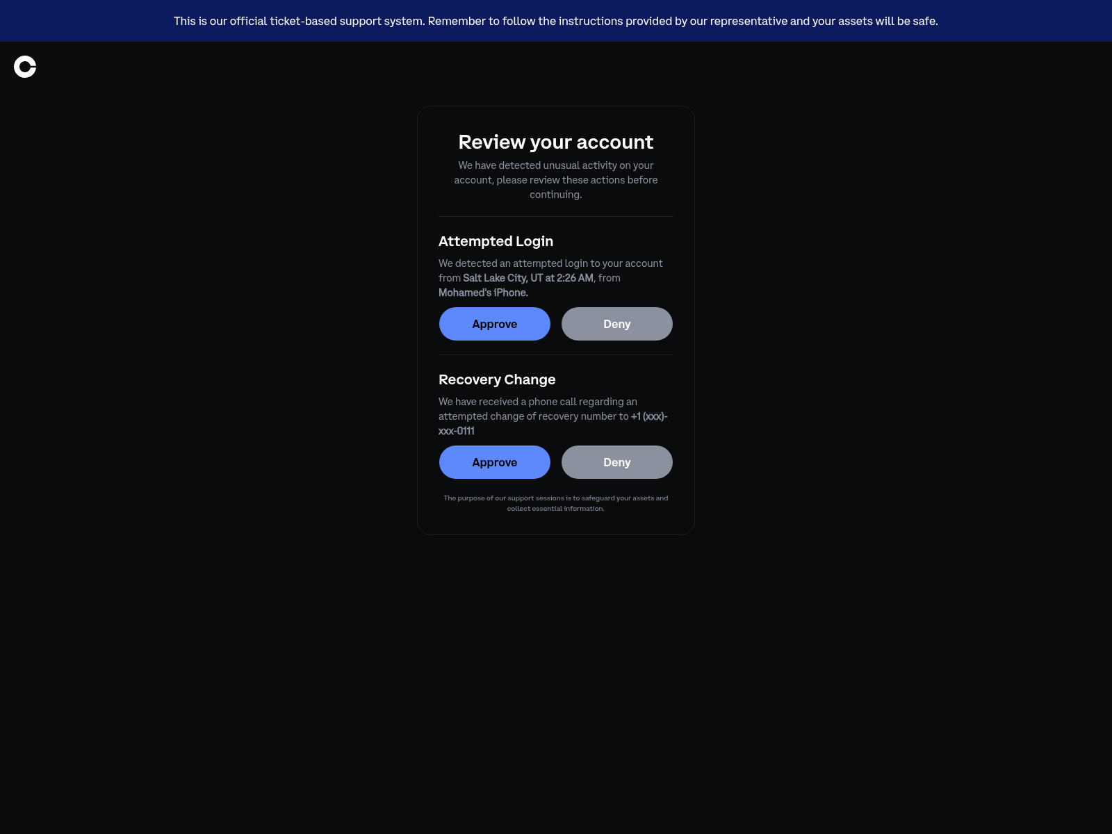 Screenshot of coinbase.47unee.com