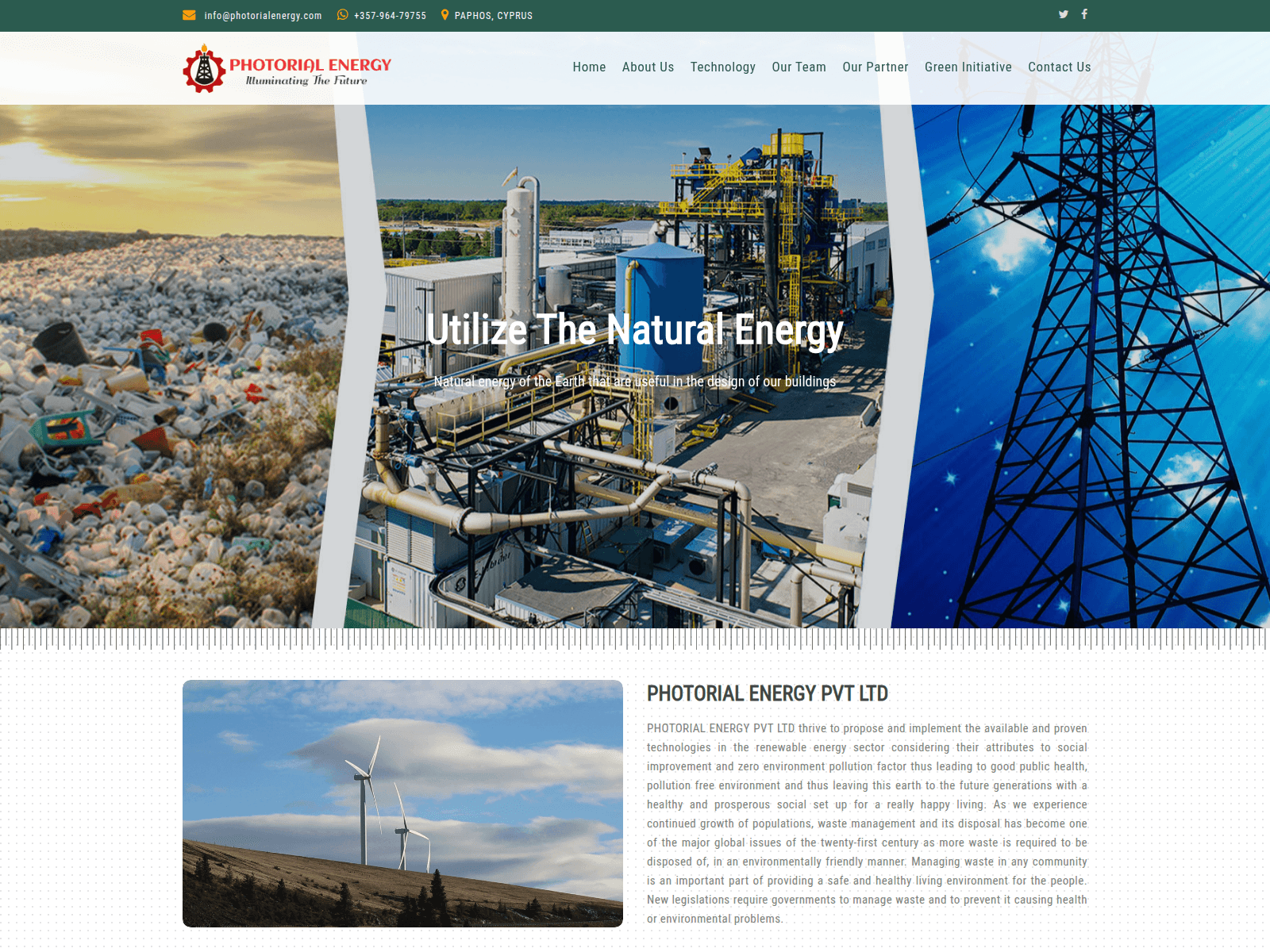 Forensic screenshot of photorialenergy.com showing the phishing page layout
