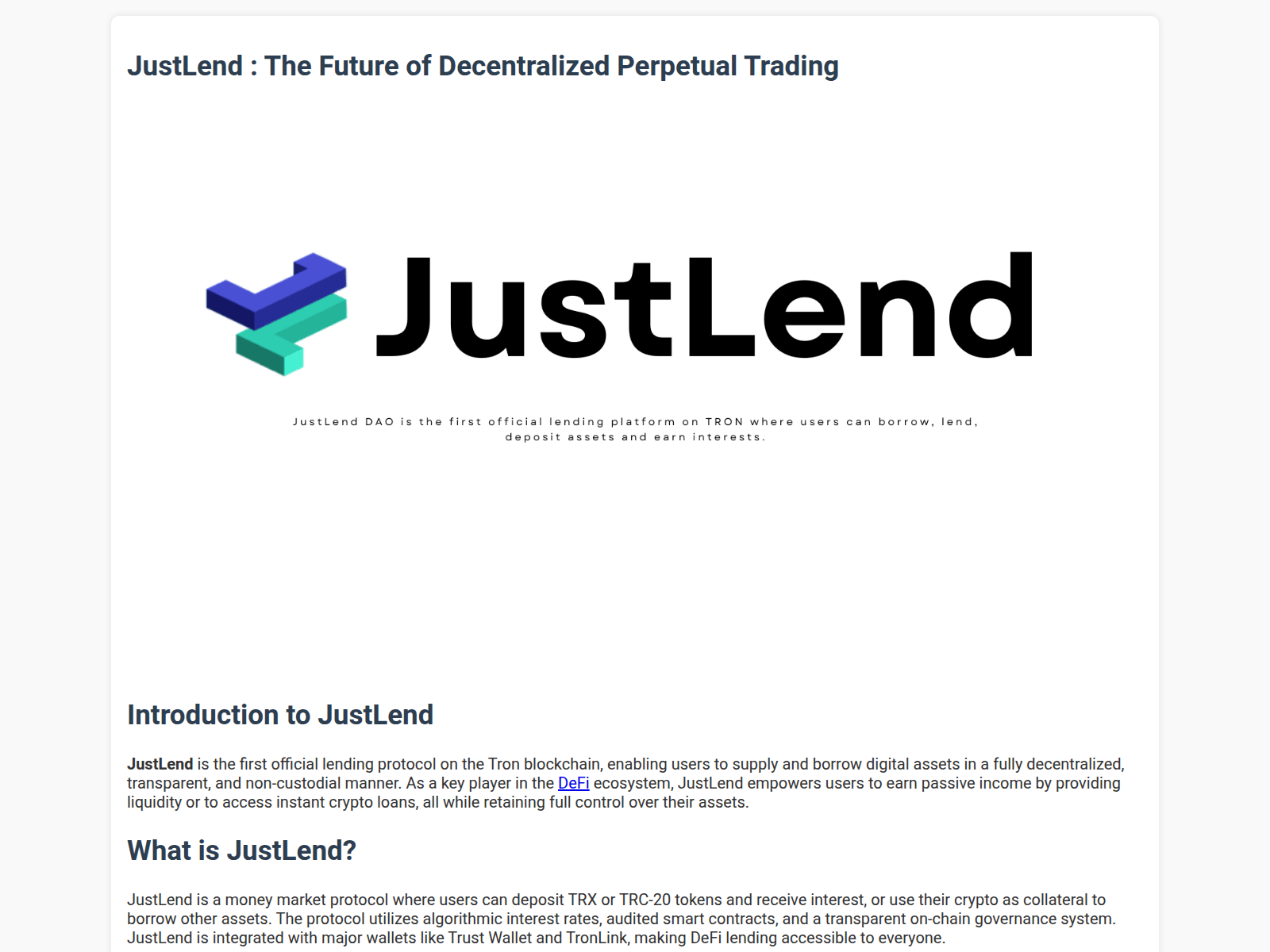 Screenshot of justlend-staking.pages.dev