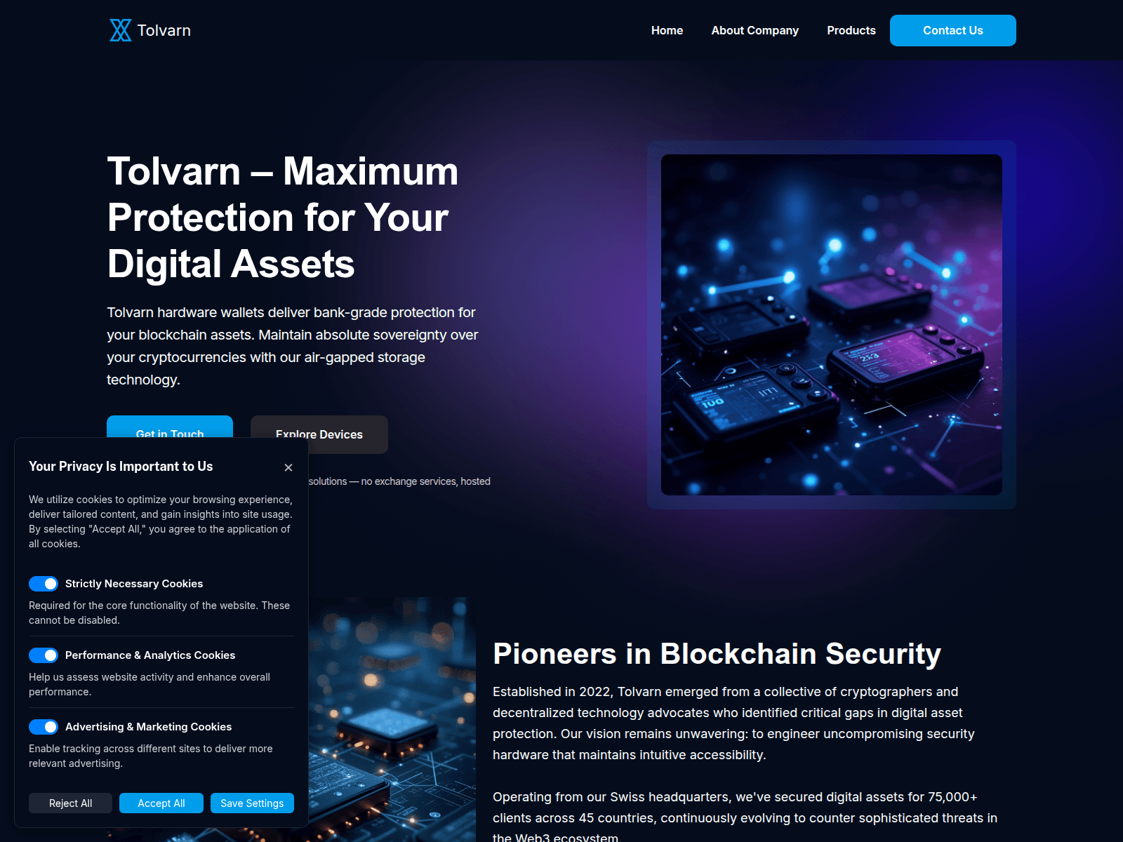 Screenshot of tolvarn.com