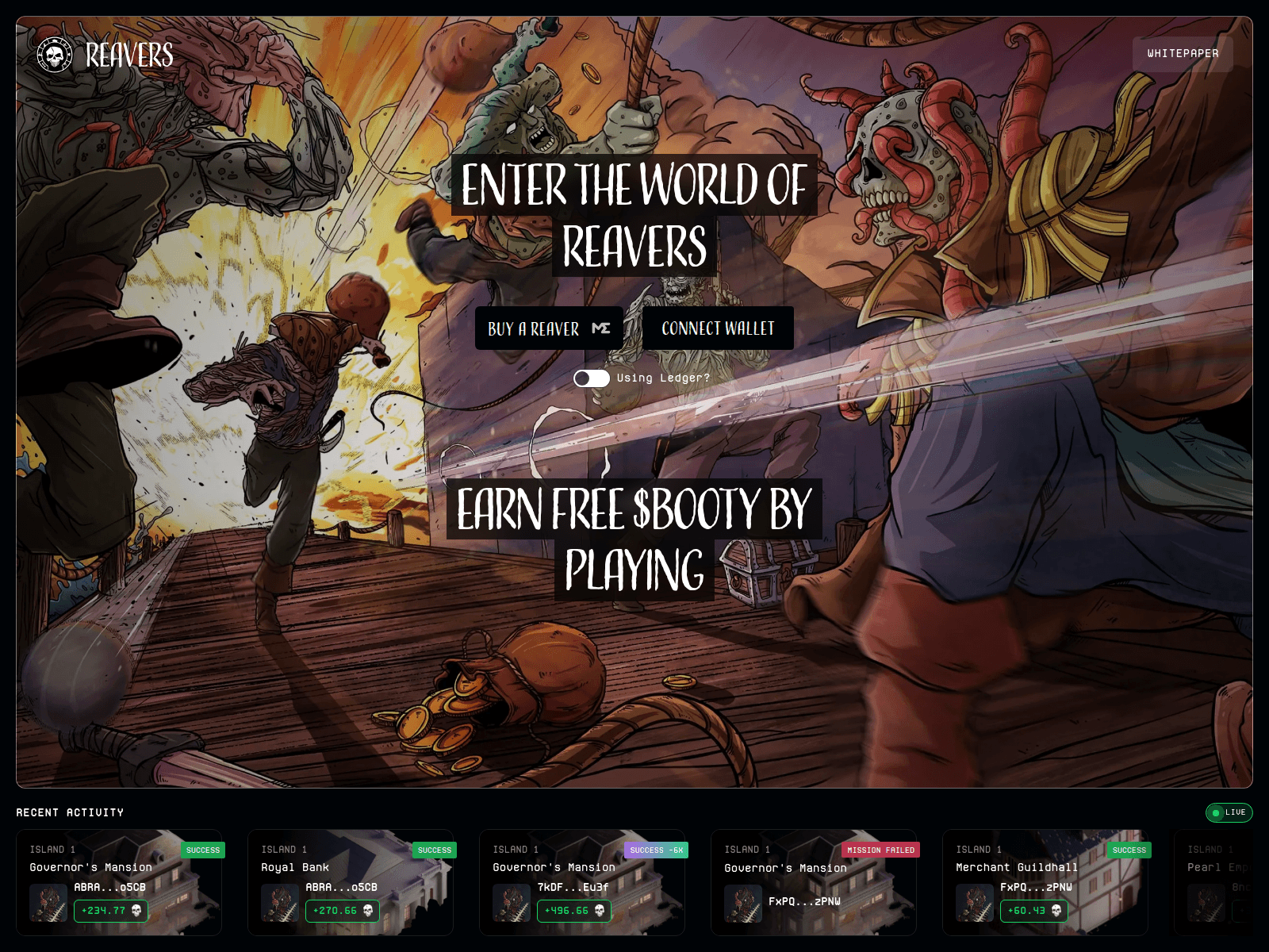 Screenshot of reavers-booty.web.app