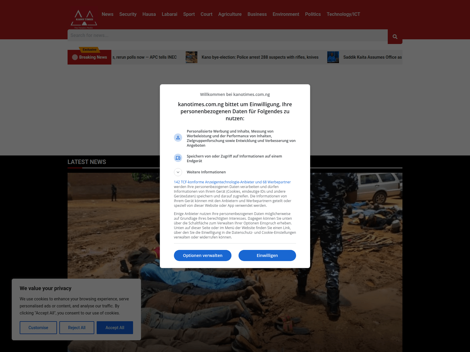 Screenshot of kanotimes.com.ng