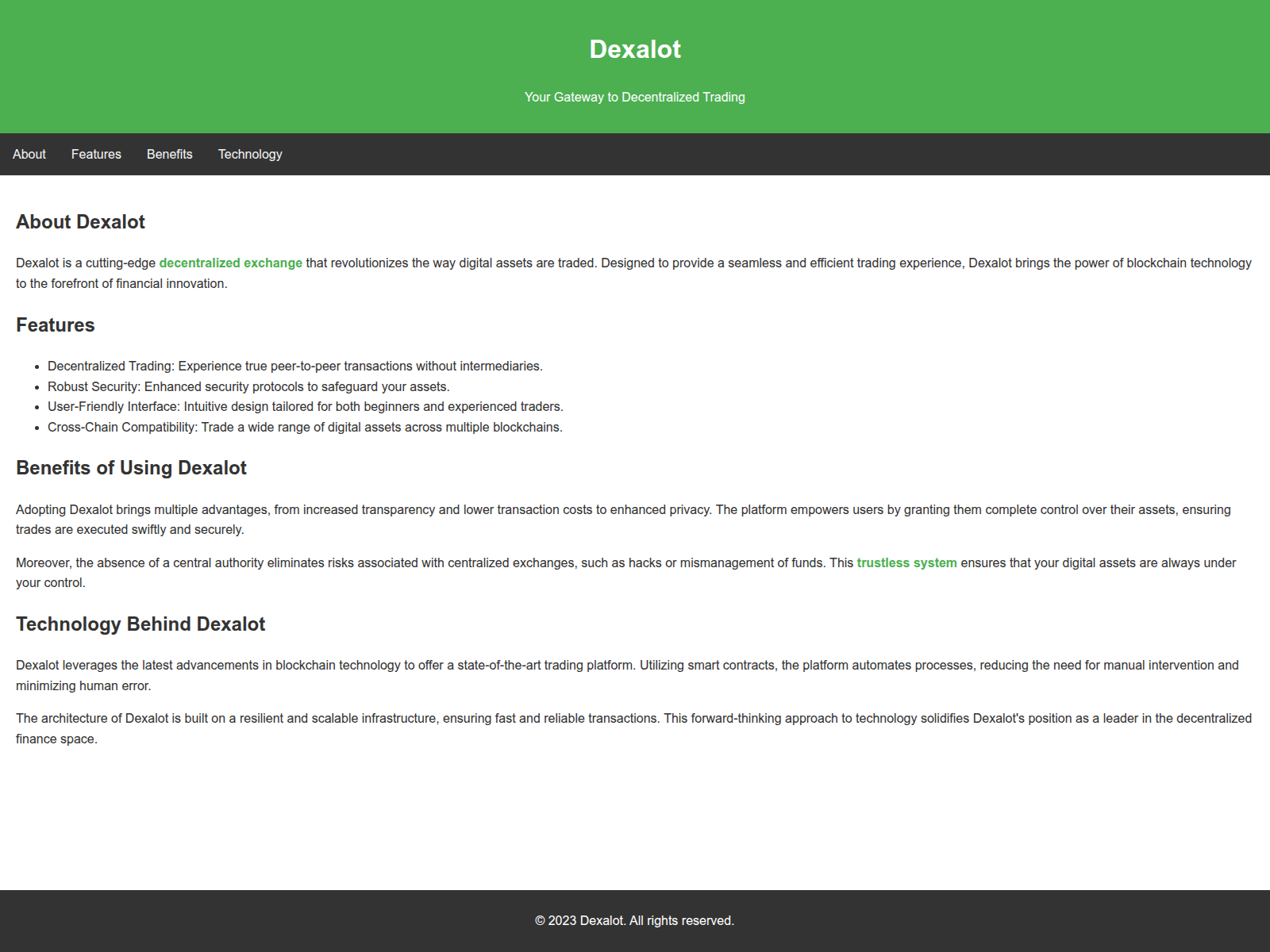 Screenshot of dexalot.live