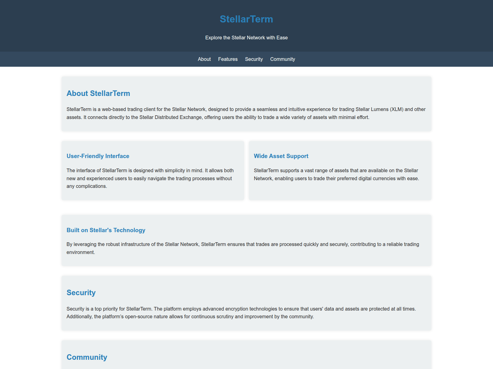 Screenshot of stellarterm.live