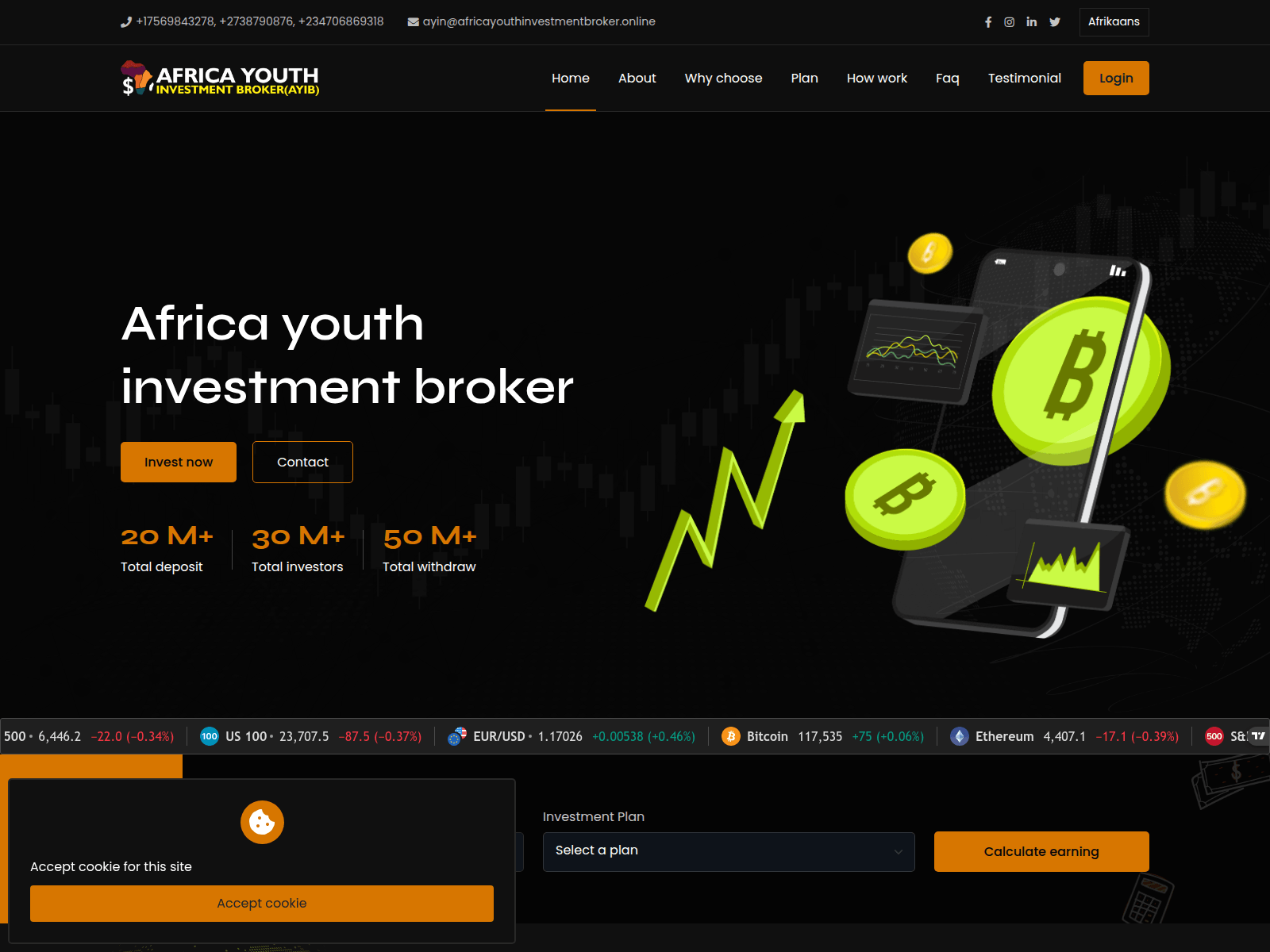 Screenshot of africayouthinvestmentbroker.online.slidexsolutions.com