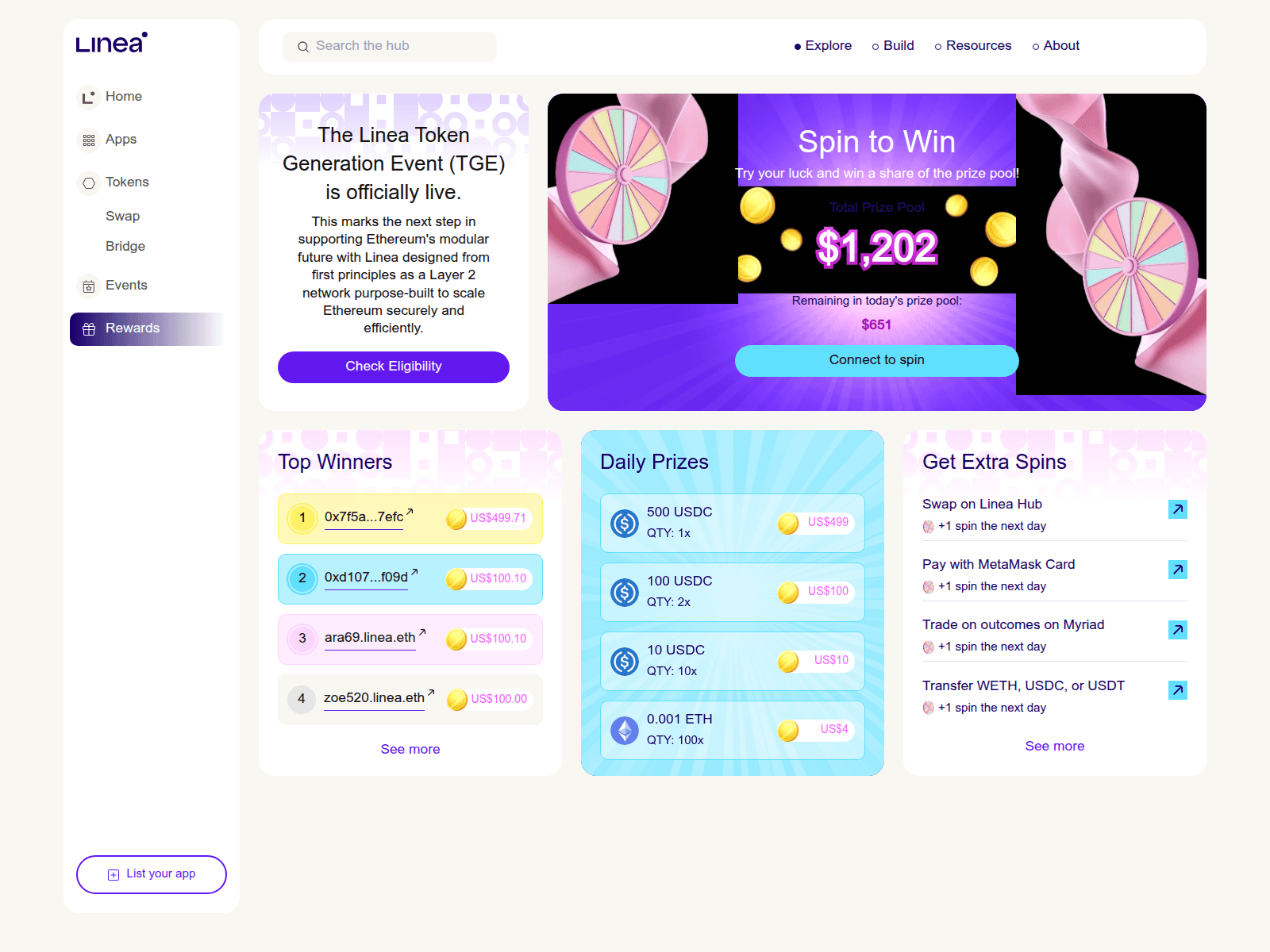 Screenshot of linea.build-eligibility.com