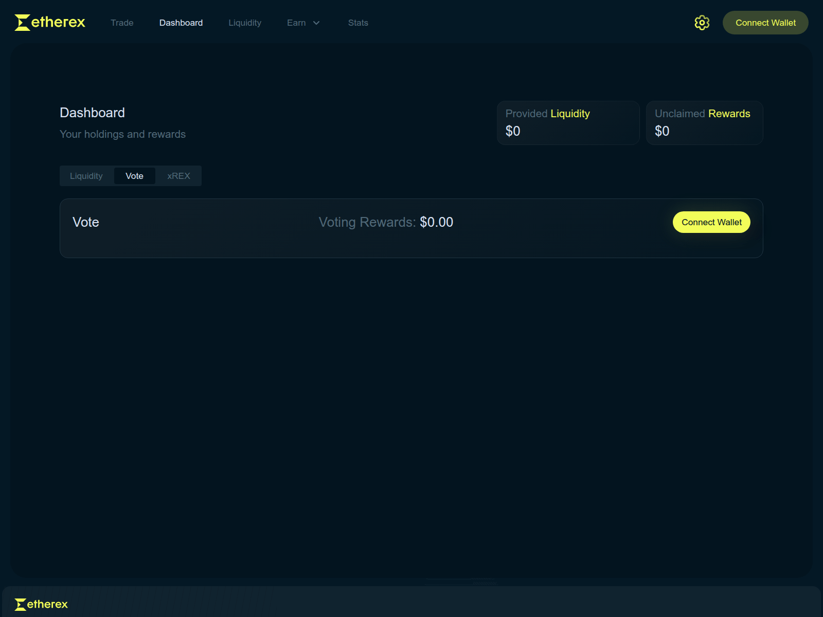 Screenshot of vote-etherex.fi