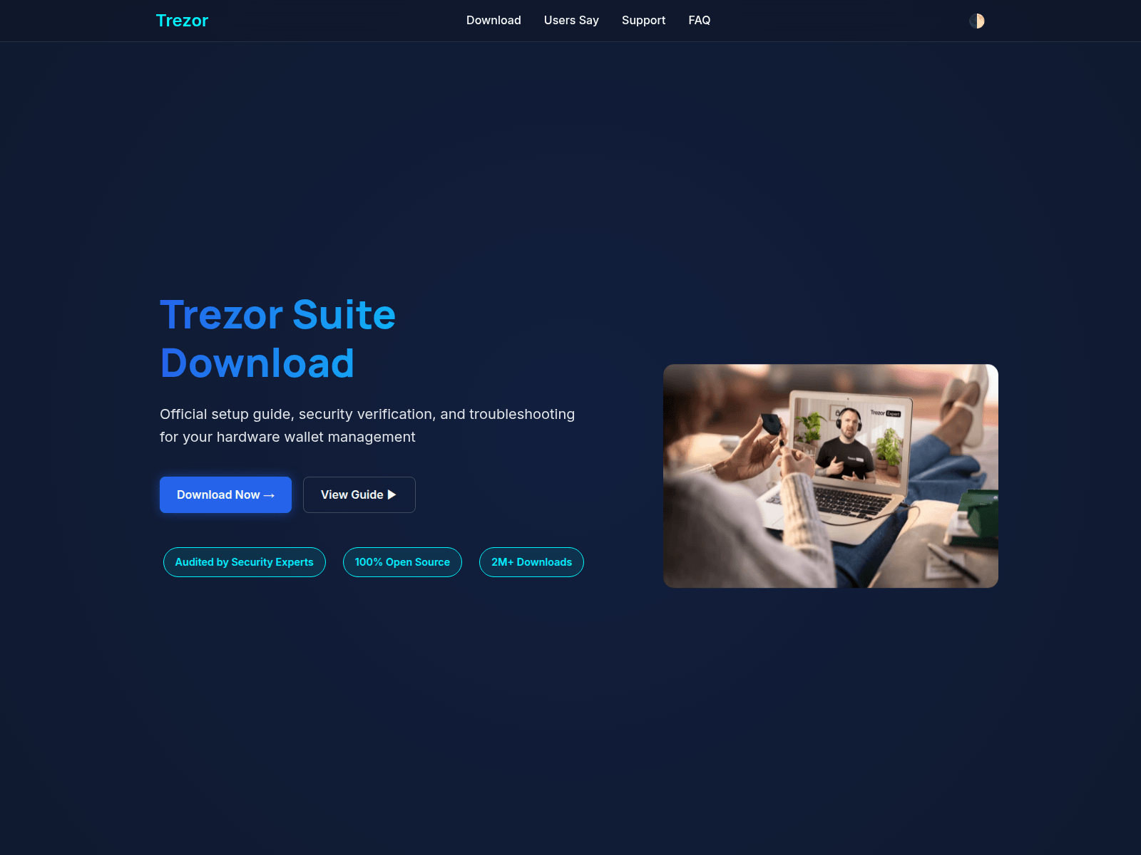 Screenshot of suite.en-trezor.cc