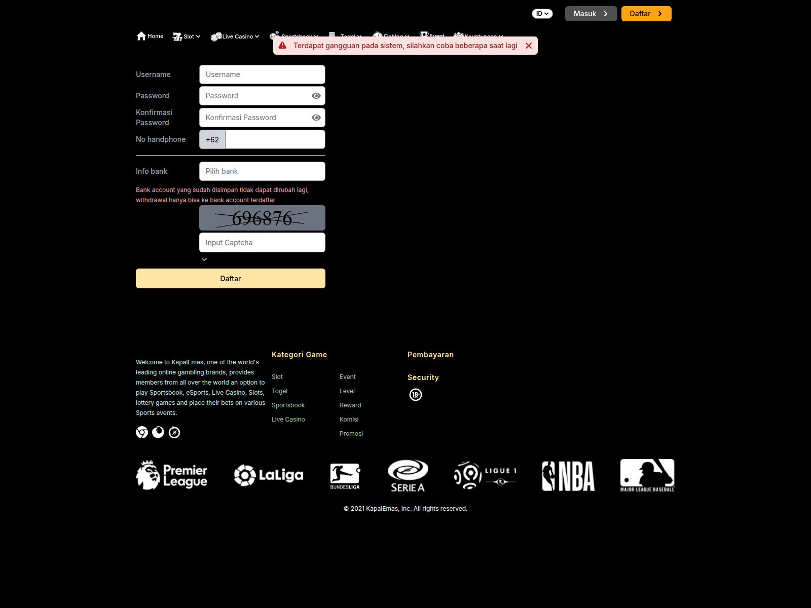 Screenshot of kapalemas.net