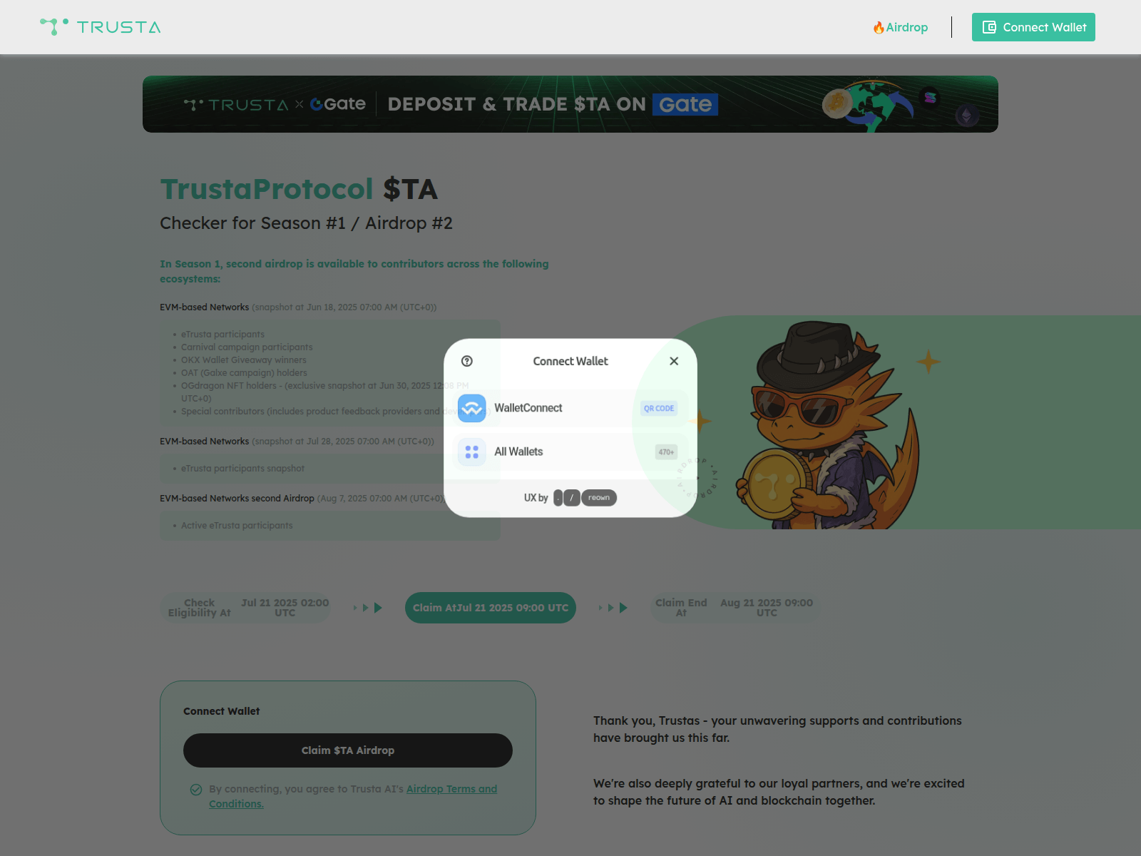 Screenshot of trustaprotocol.icu