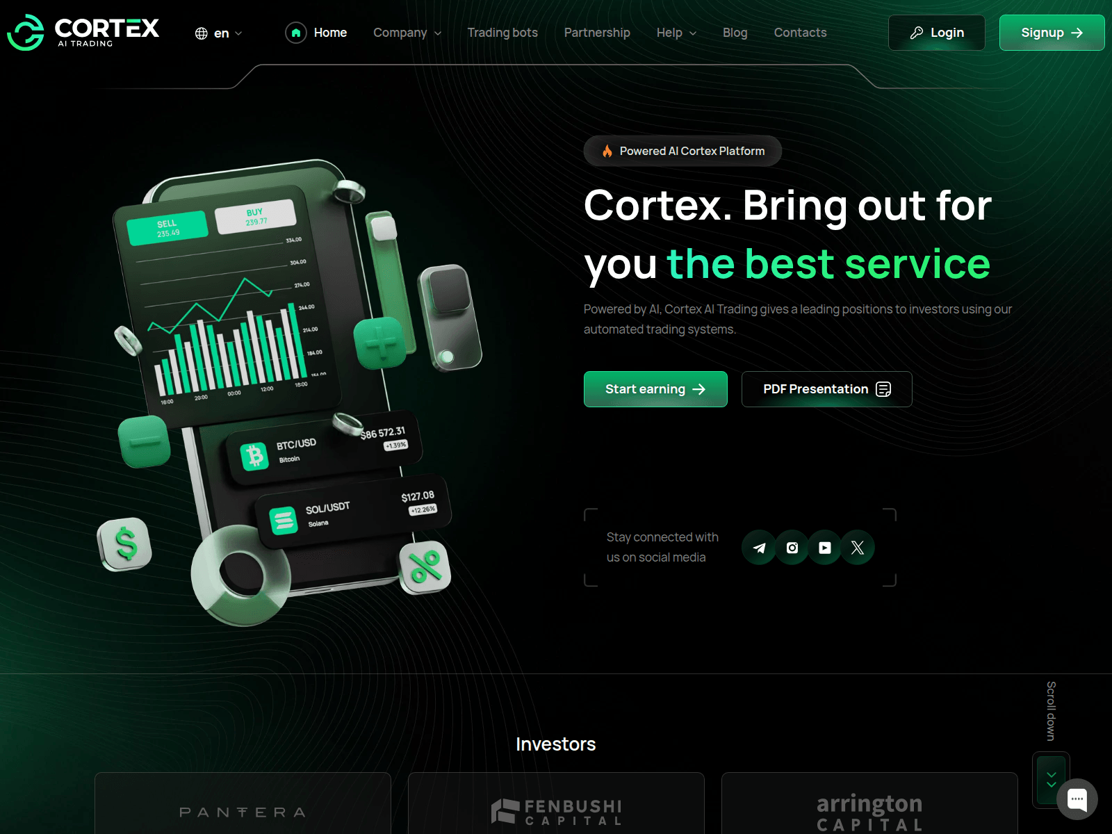 Screenshot of cortex-trading.io