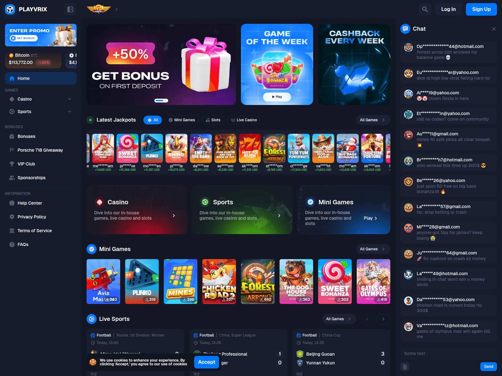 Screenshot of playvrix.com