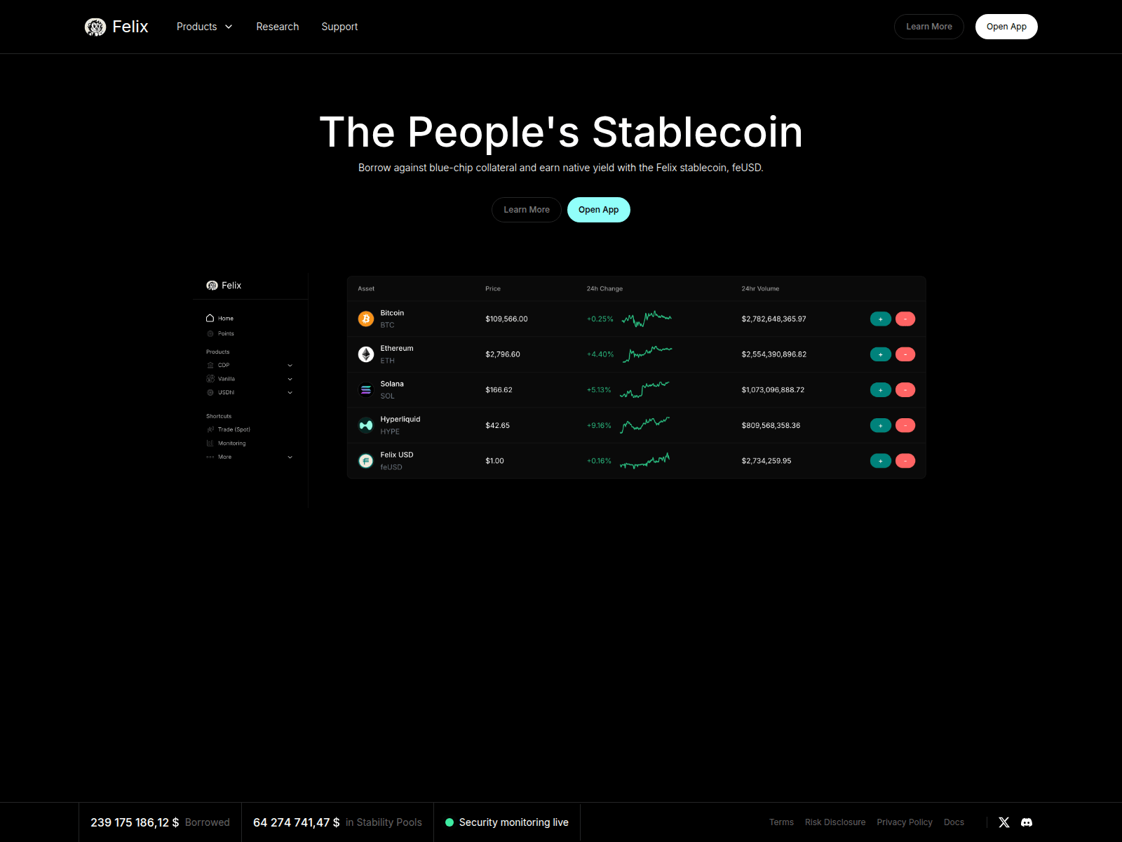 Screenshot of felix-protocol.xyz