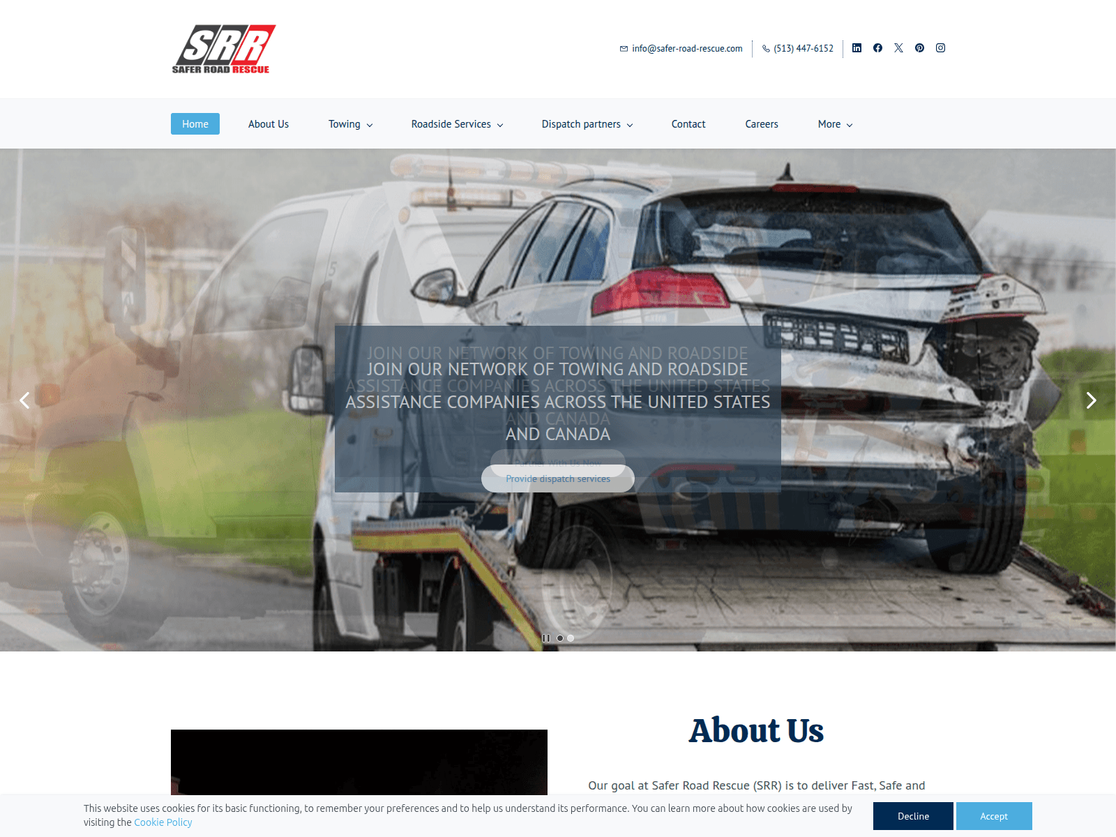 Screenshot of www.safer-road-rescue.com