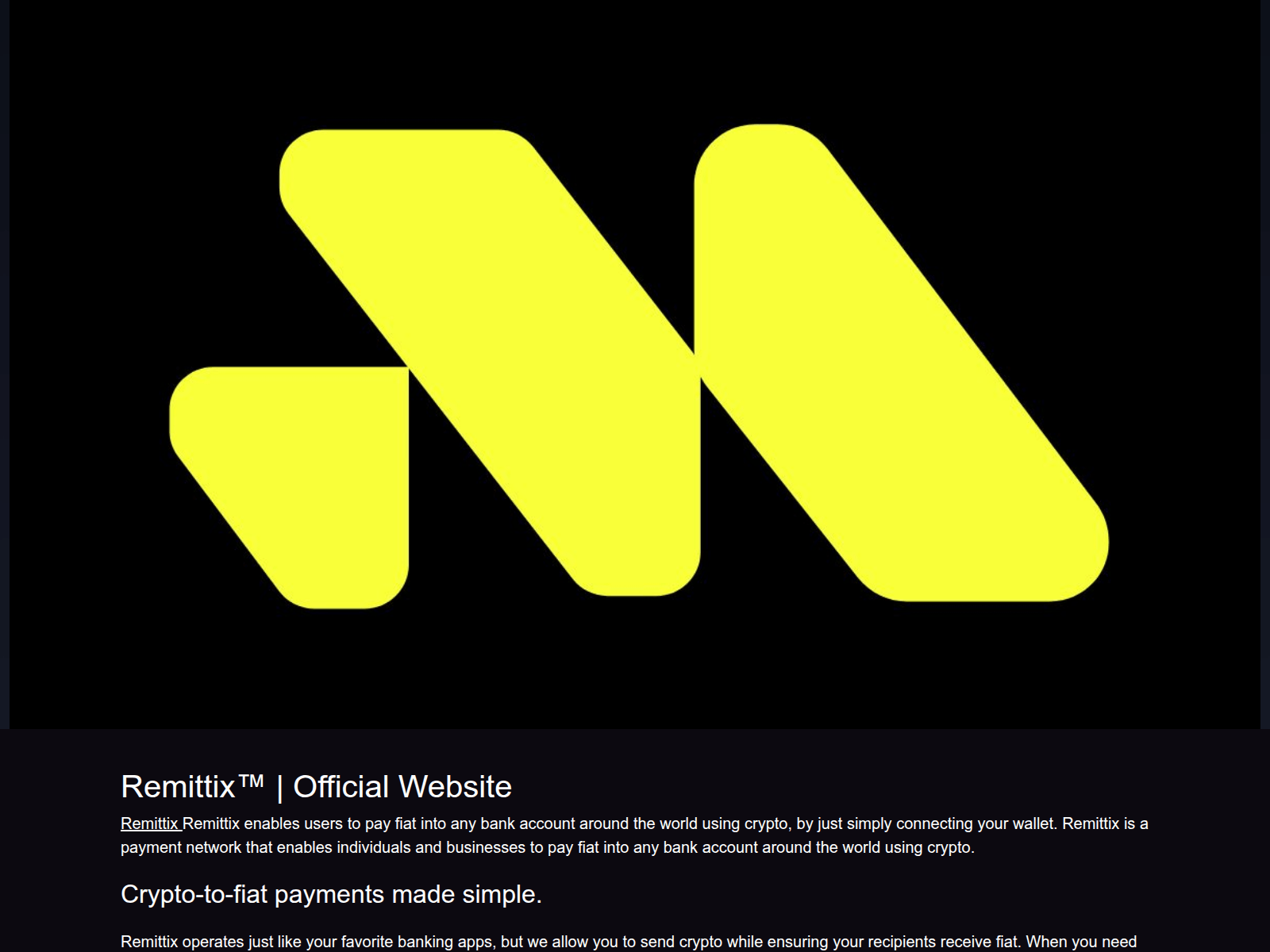 Screenshot of web3-remittixx.github.io