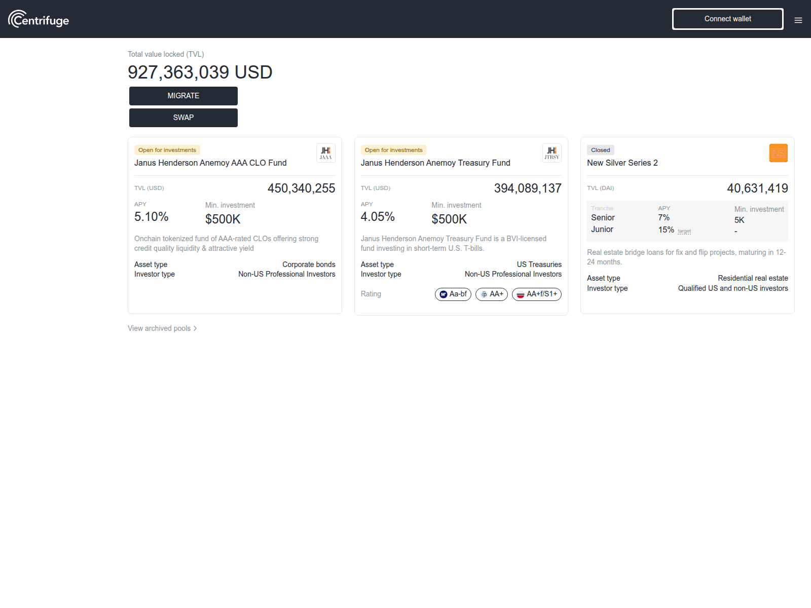 Screenshot of migrate-centrifuge.appendchain.world
