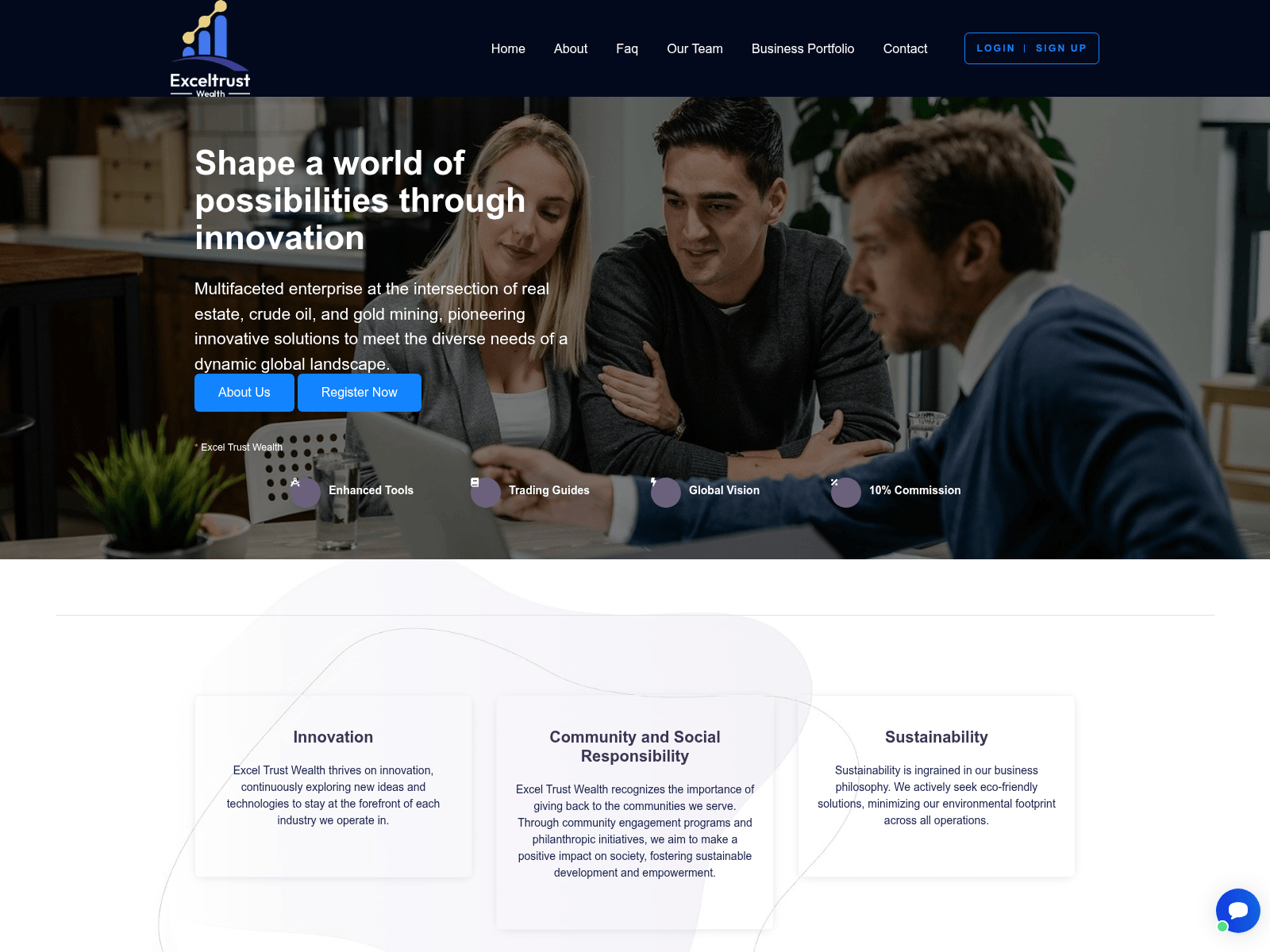 Screenshot of exceltrustwealth.com.apexledgerkeys.com