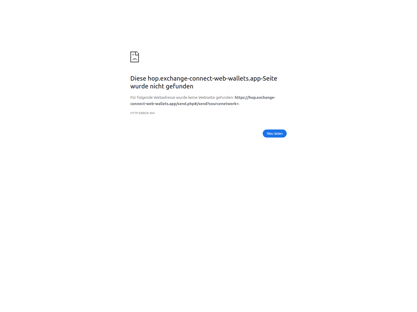 Screenshot of hop.exchange-connect-web-wallets.app