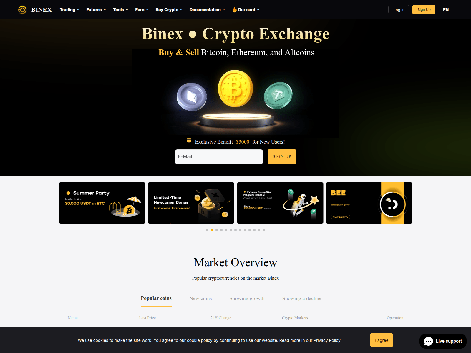 Screenshot of binex-trade.com