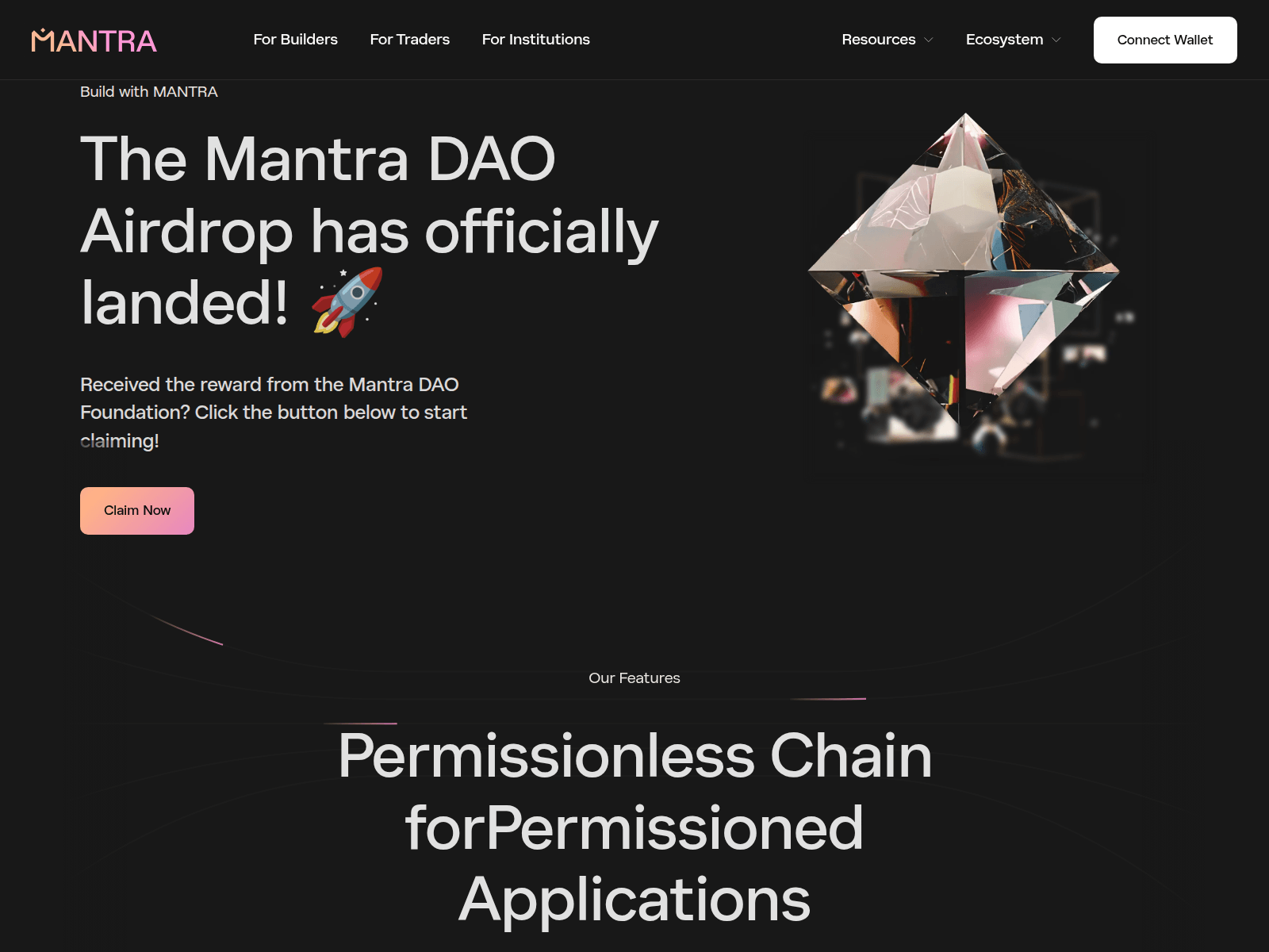 Screenshot of mantracoin.xyz