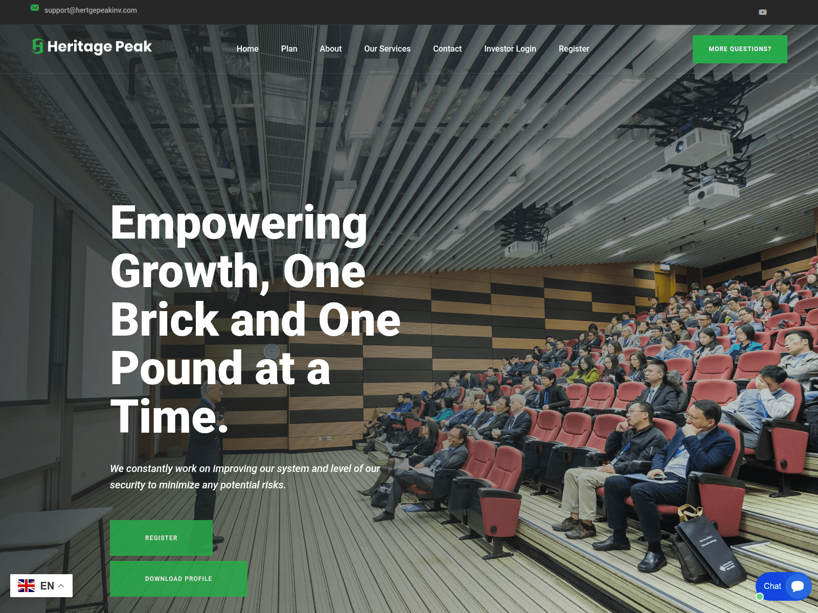 Screenshot of hertgepeakinv.com