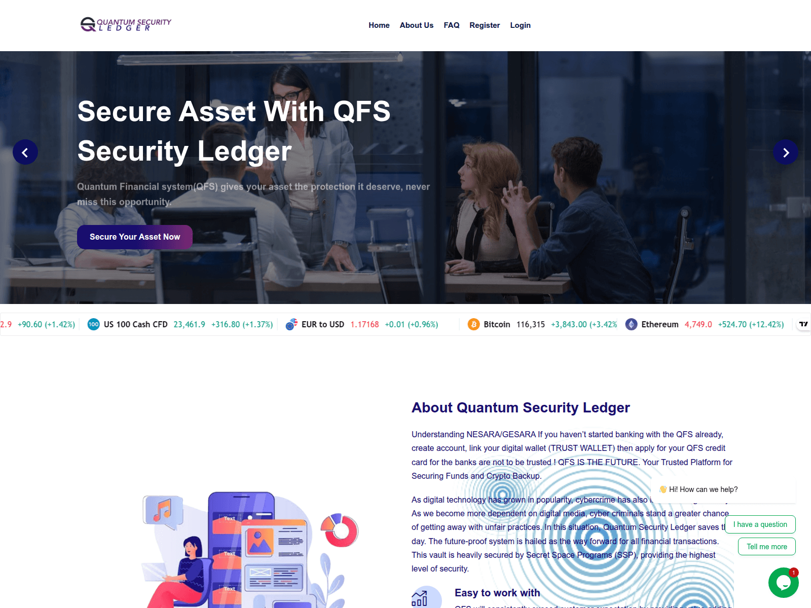 Screenshot of quantumsecsledger.com