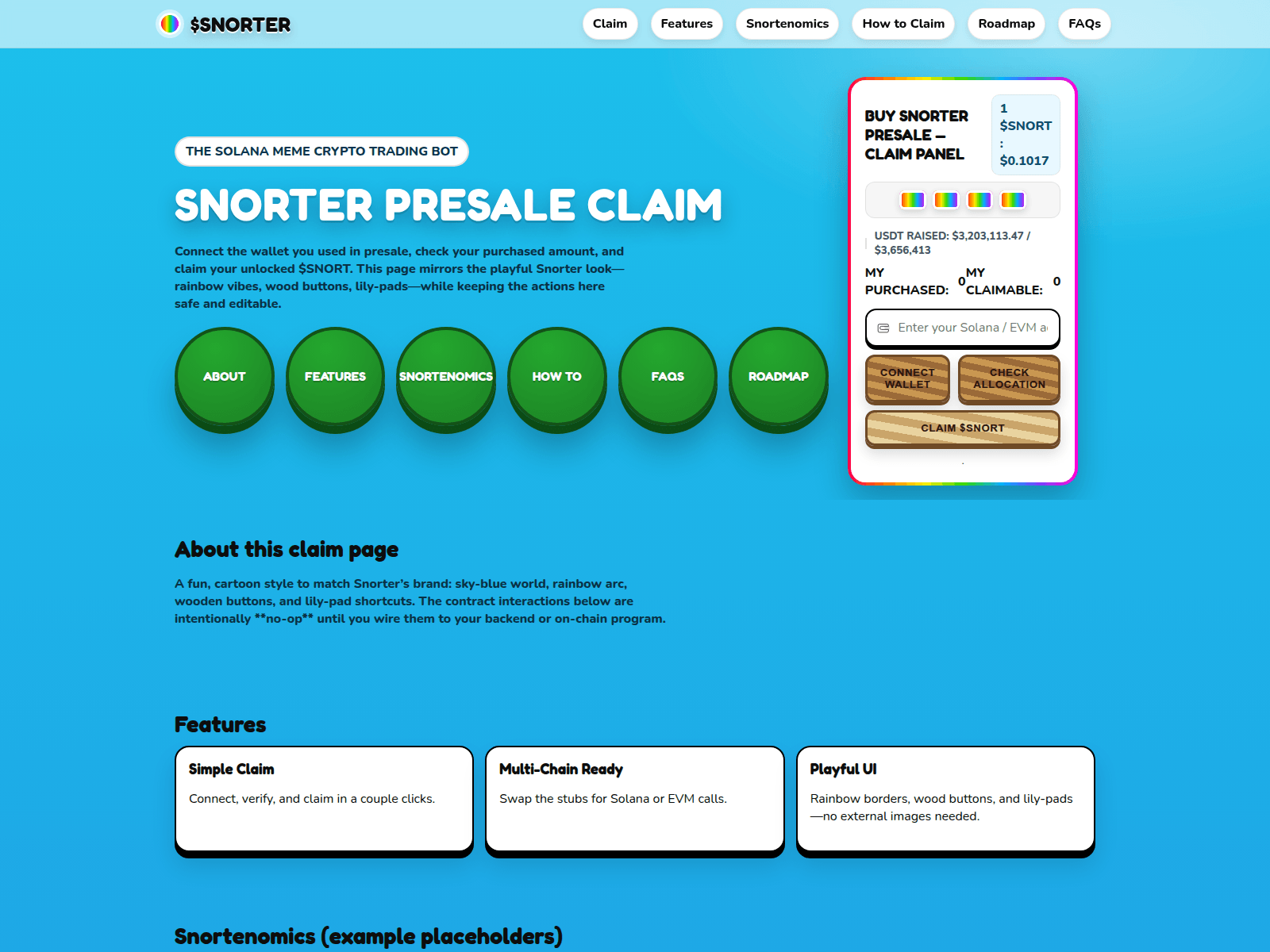Screenshot of snootertoken.info