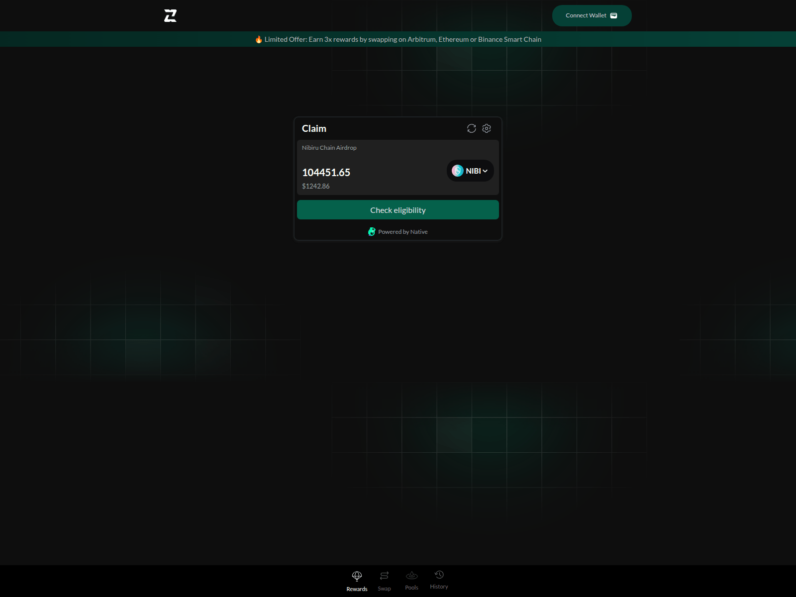 Screenshot of zetaswap.fun