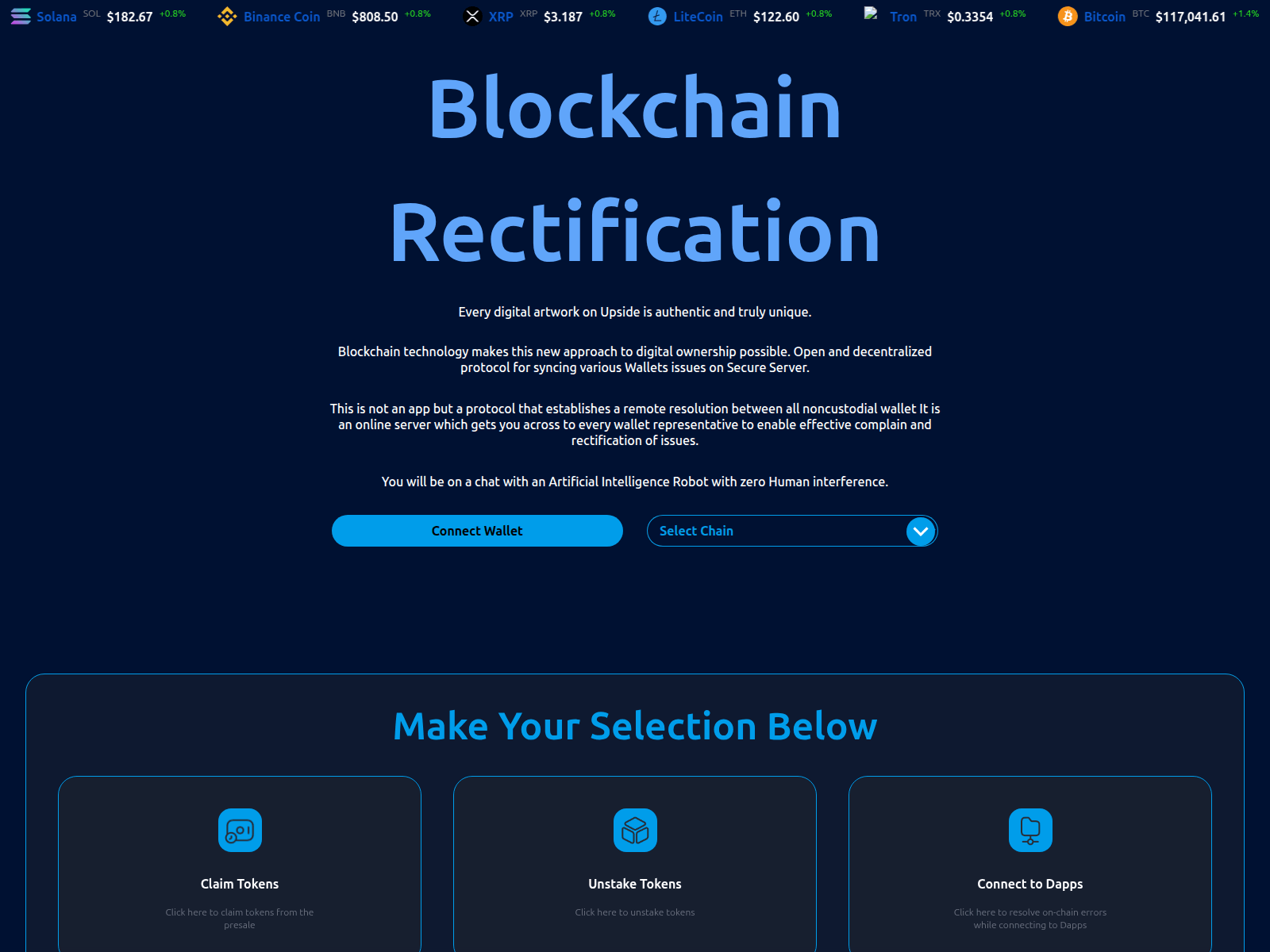 Screenshot of evmsecureconnect.com
