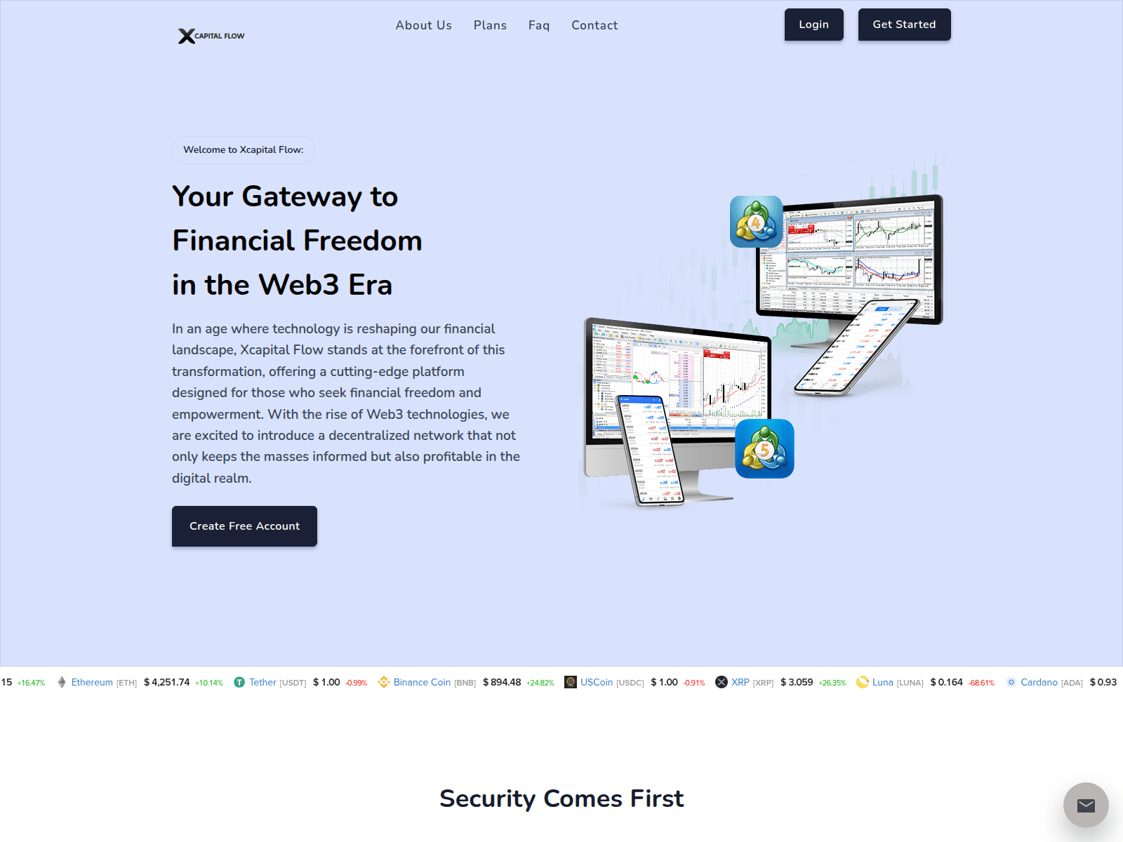 Screenshot of xcapitalflow.com