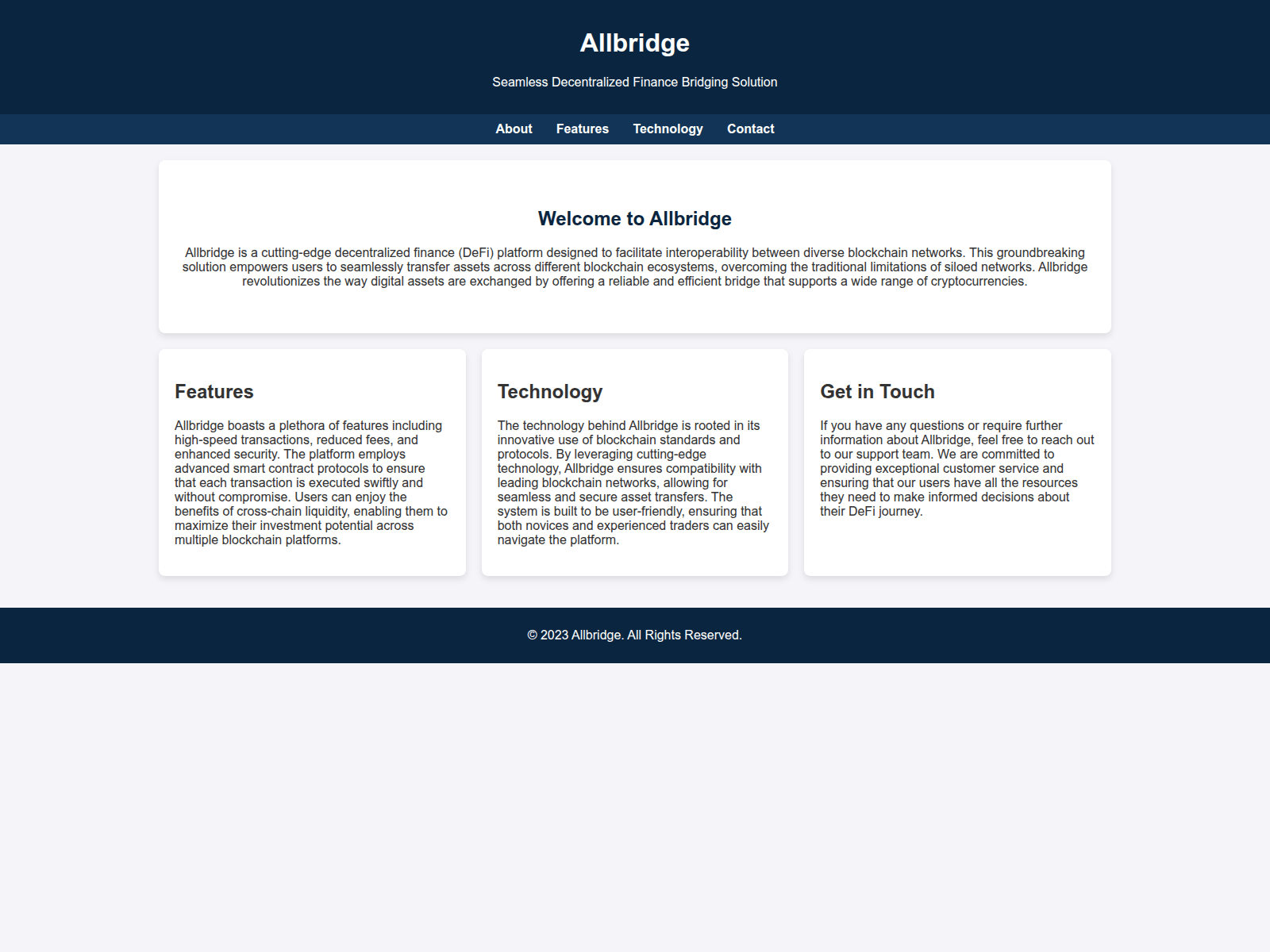 Screenshot of allbridge.live