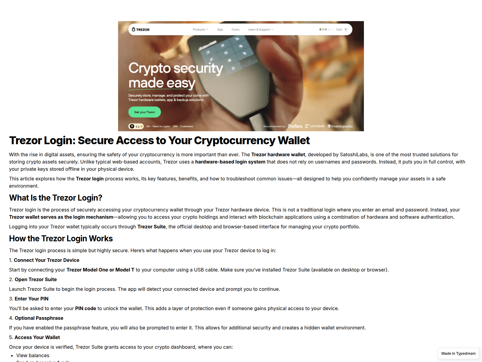 Screenshot of en---trezor--io-login-cdn.typedream.app
