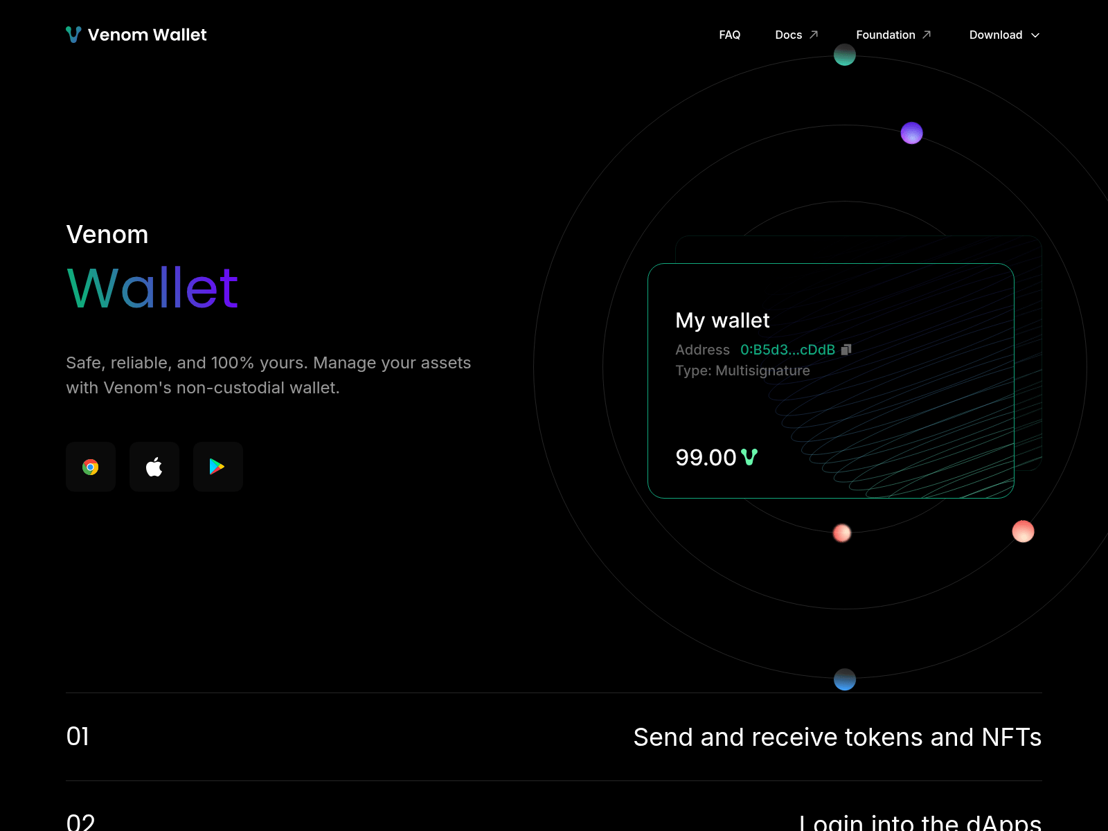 Screenshot of venomwallet.com