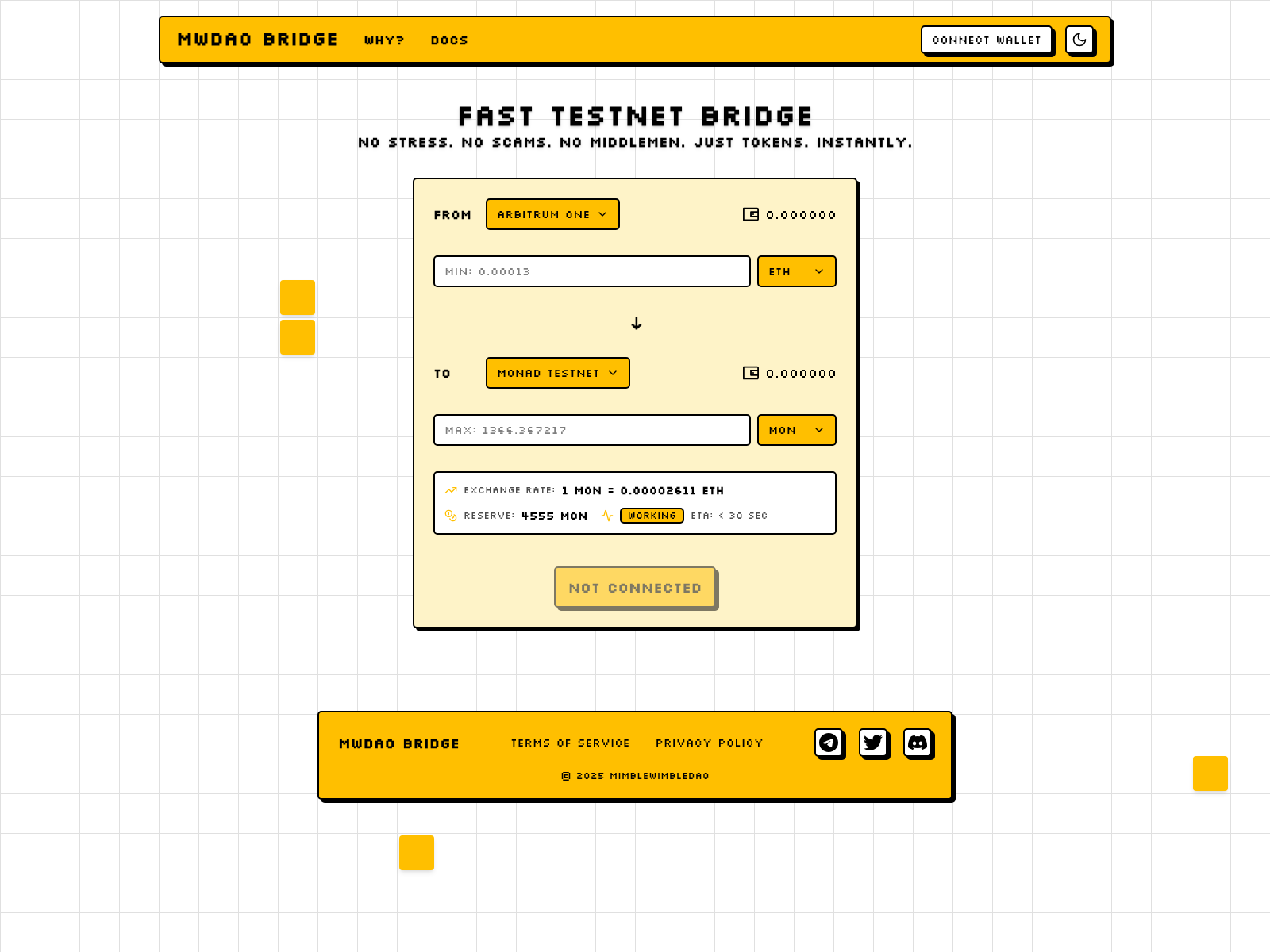 Screenshot of bridge.mwdao.xyz